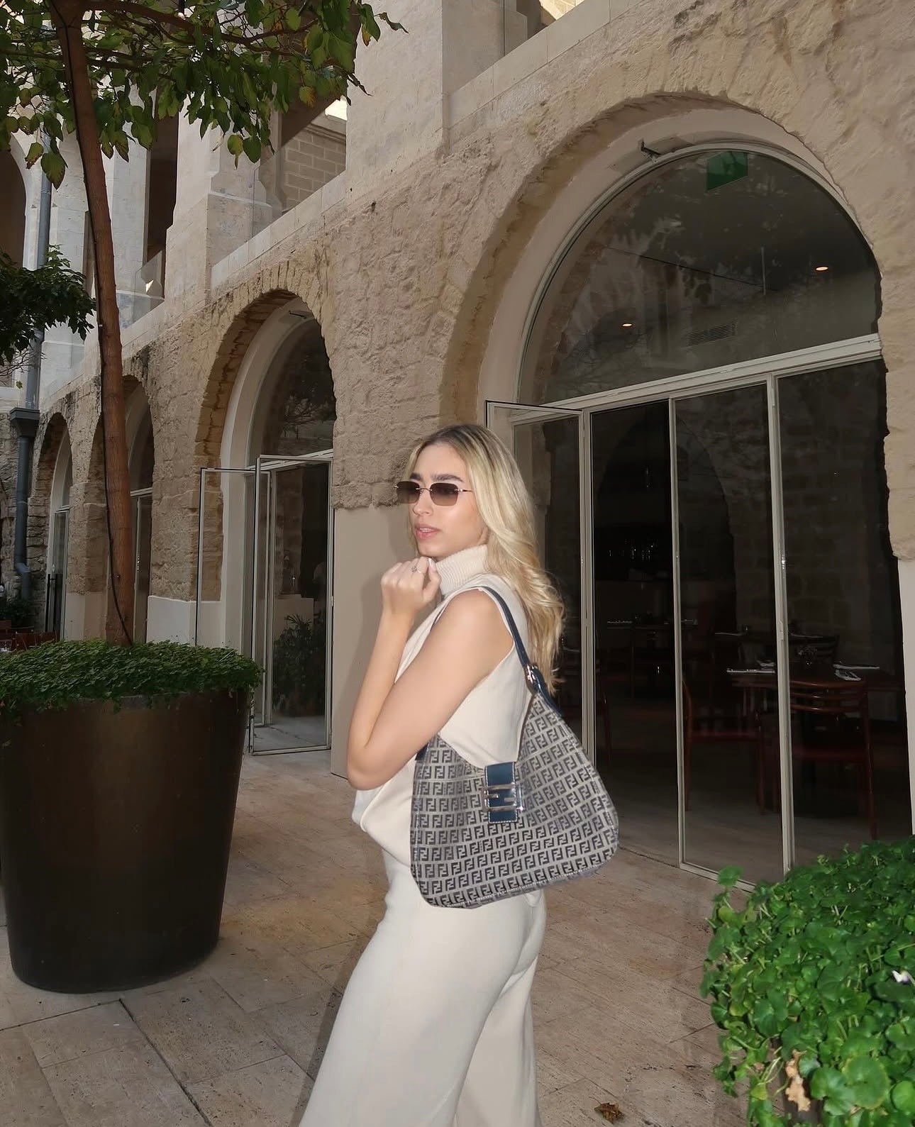 Fendi Zucchino Blue Handbag