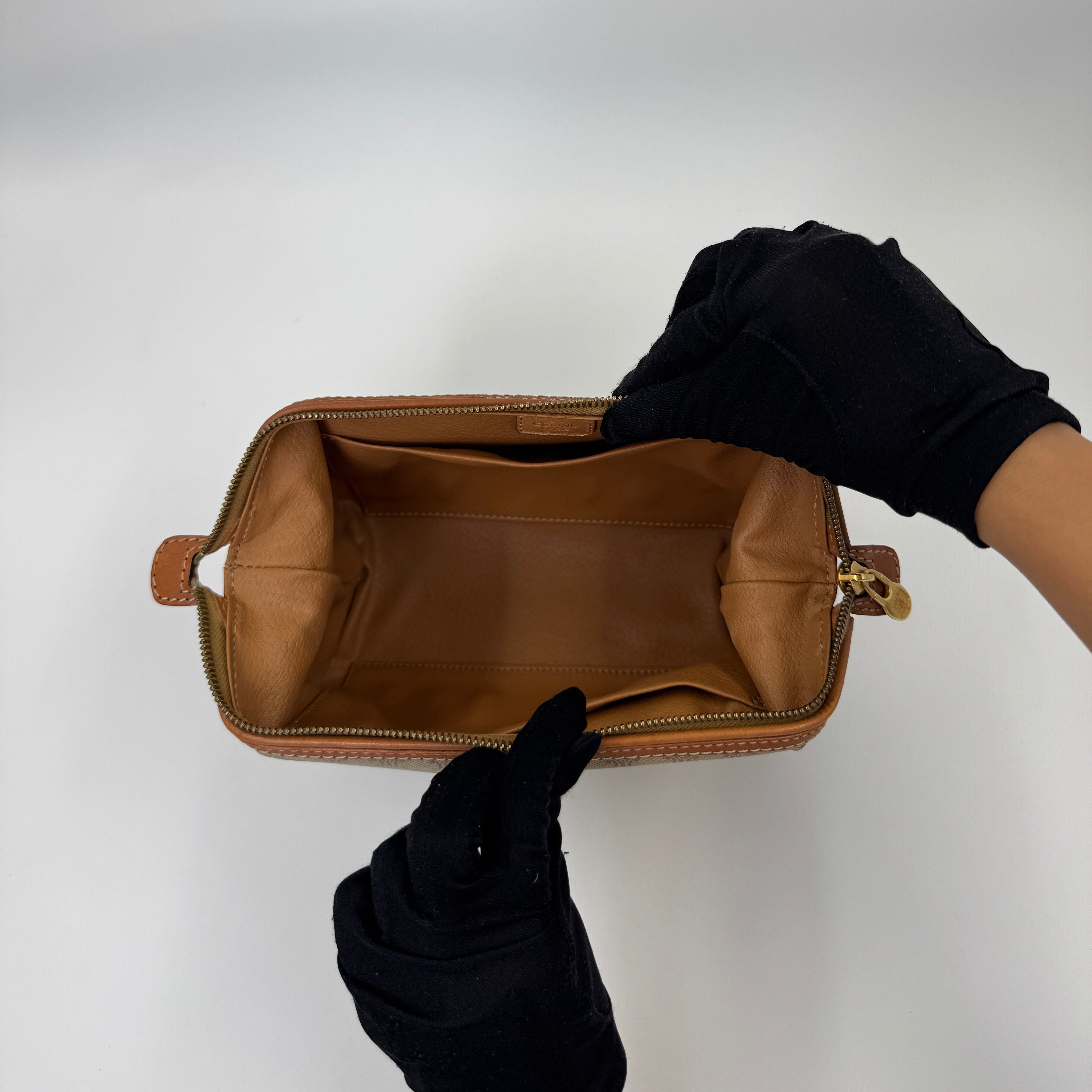 Céline Toiletry Pouch Beige