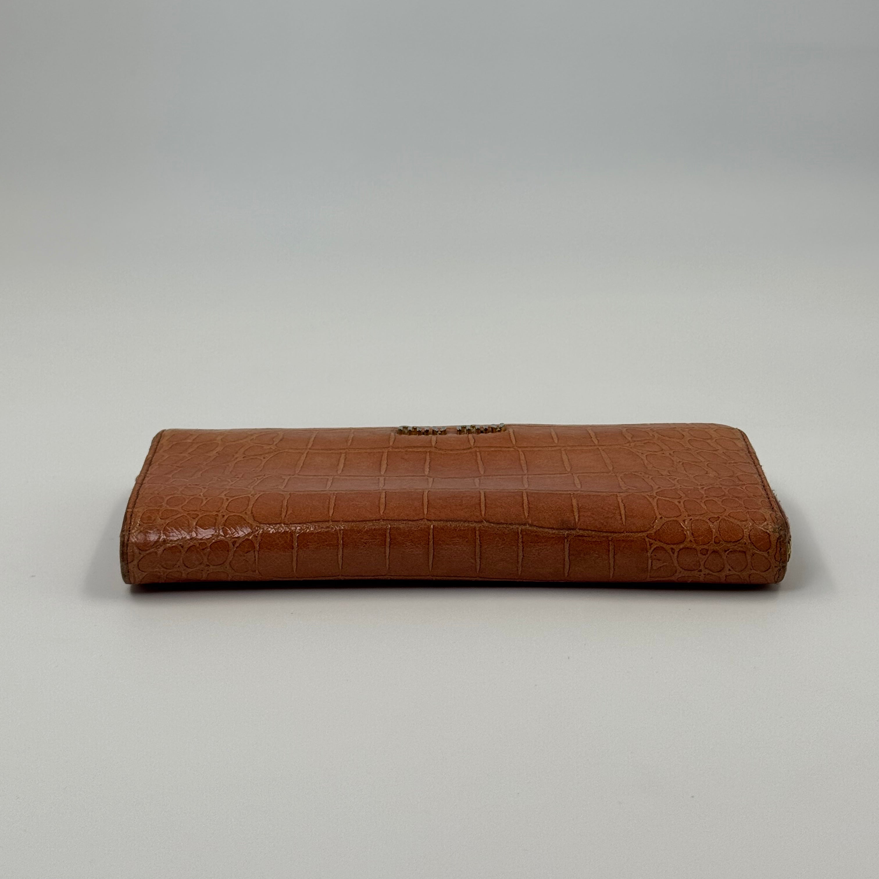 Miu Miu Croc Embossed Wallet Pink
