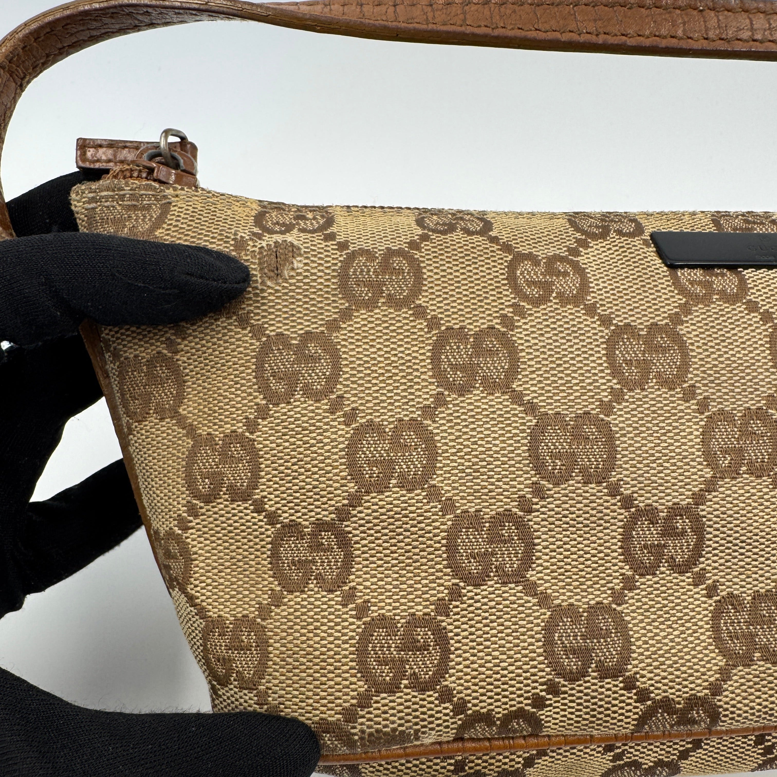 Gucci Monogram Mini Pochette Brown