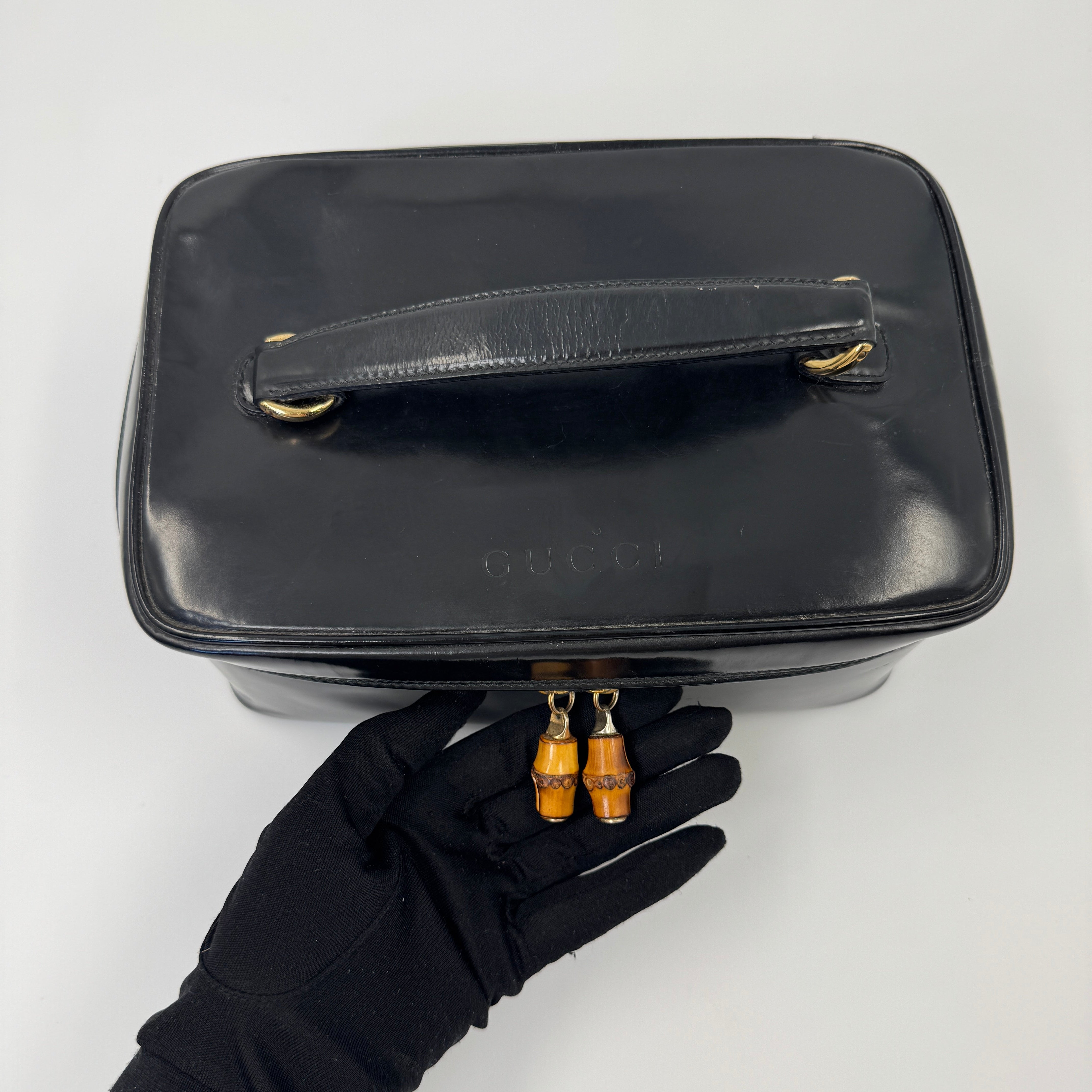 Gucci Bamboo Makeup Bag Black