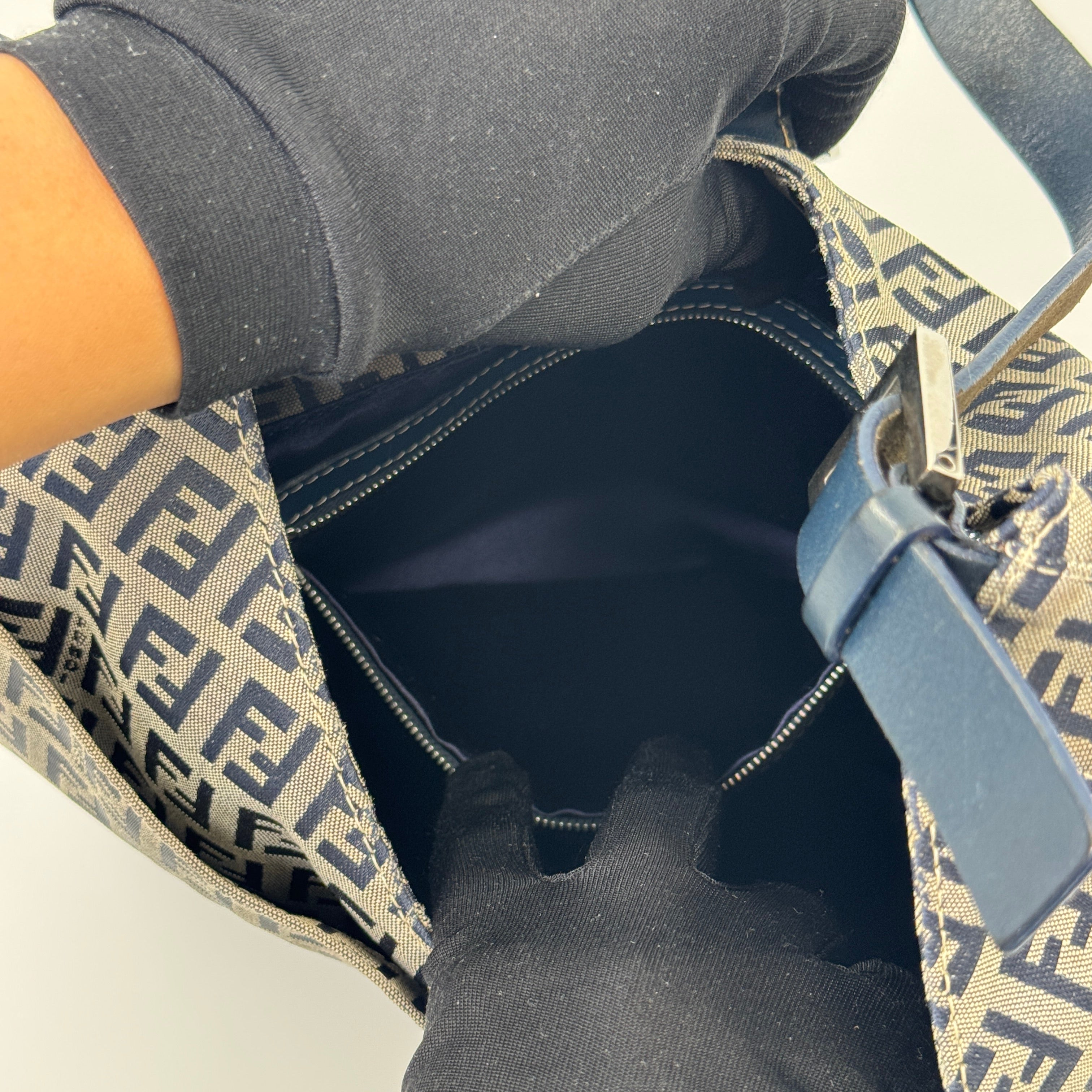 Fendi Zucchino Blue Handbag