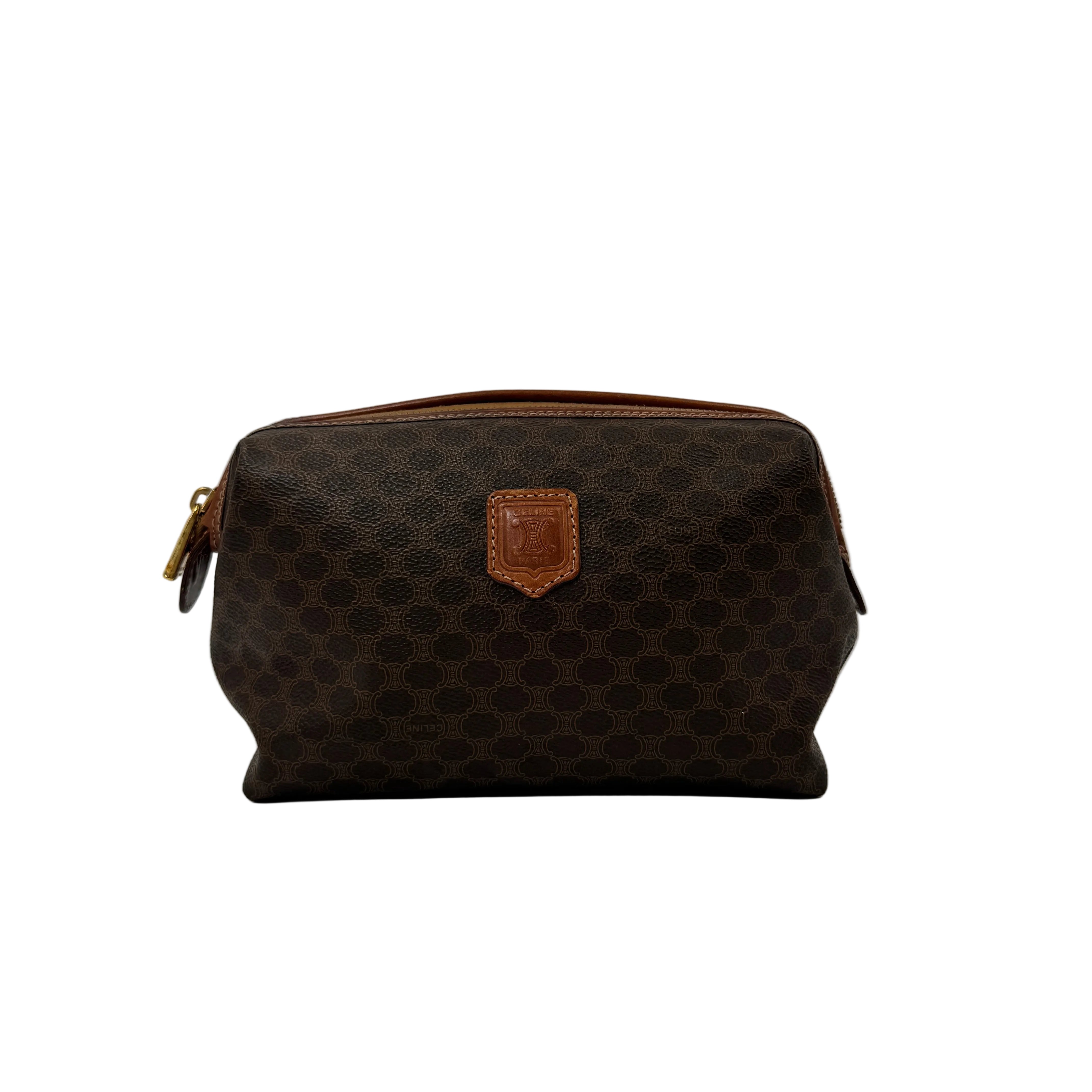 Céline Toiletry Pouch Brown