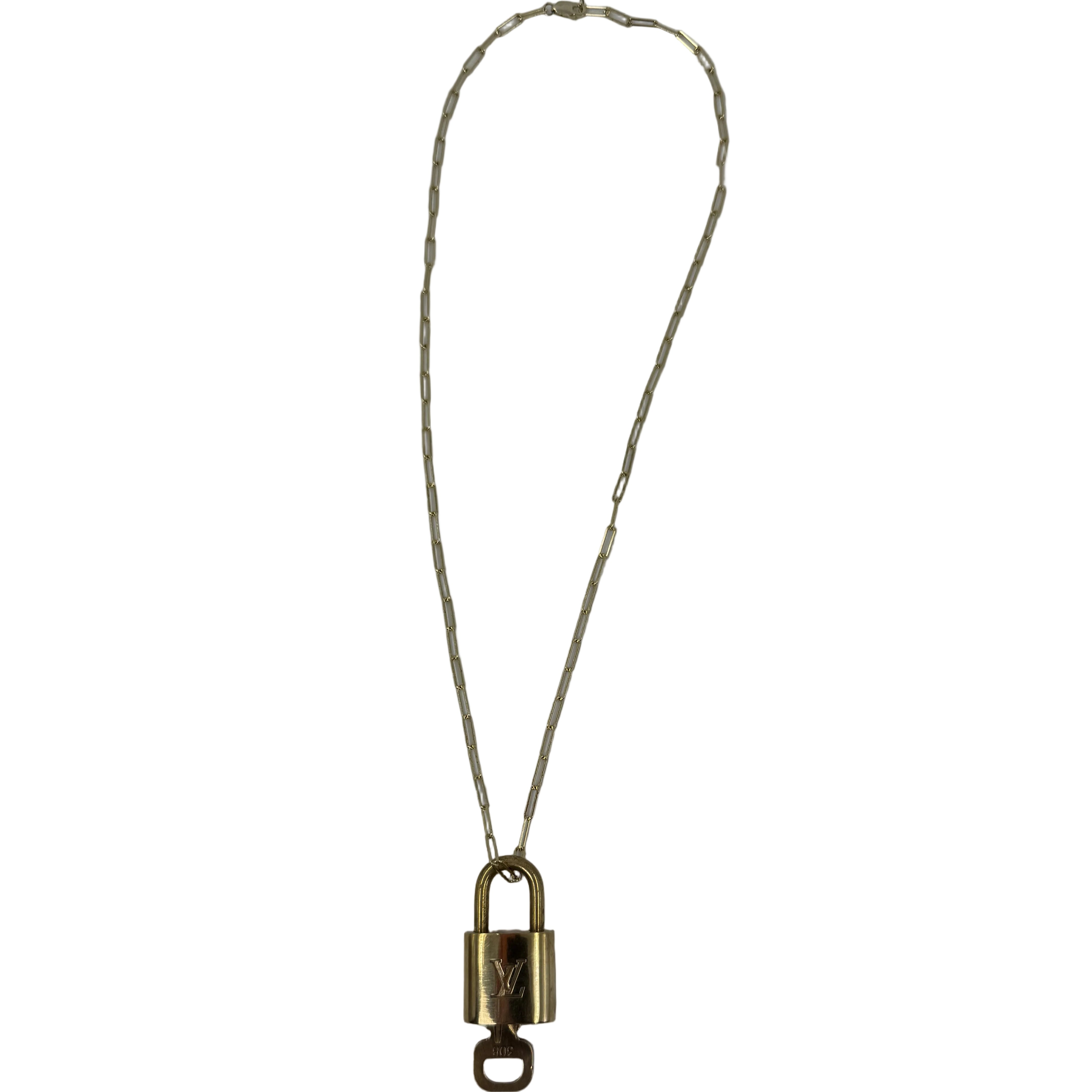 Louis Vuitton Padlock Necklace Gold