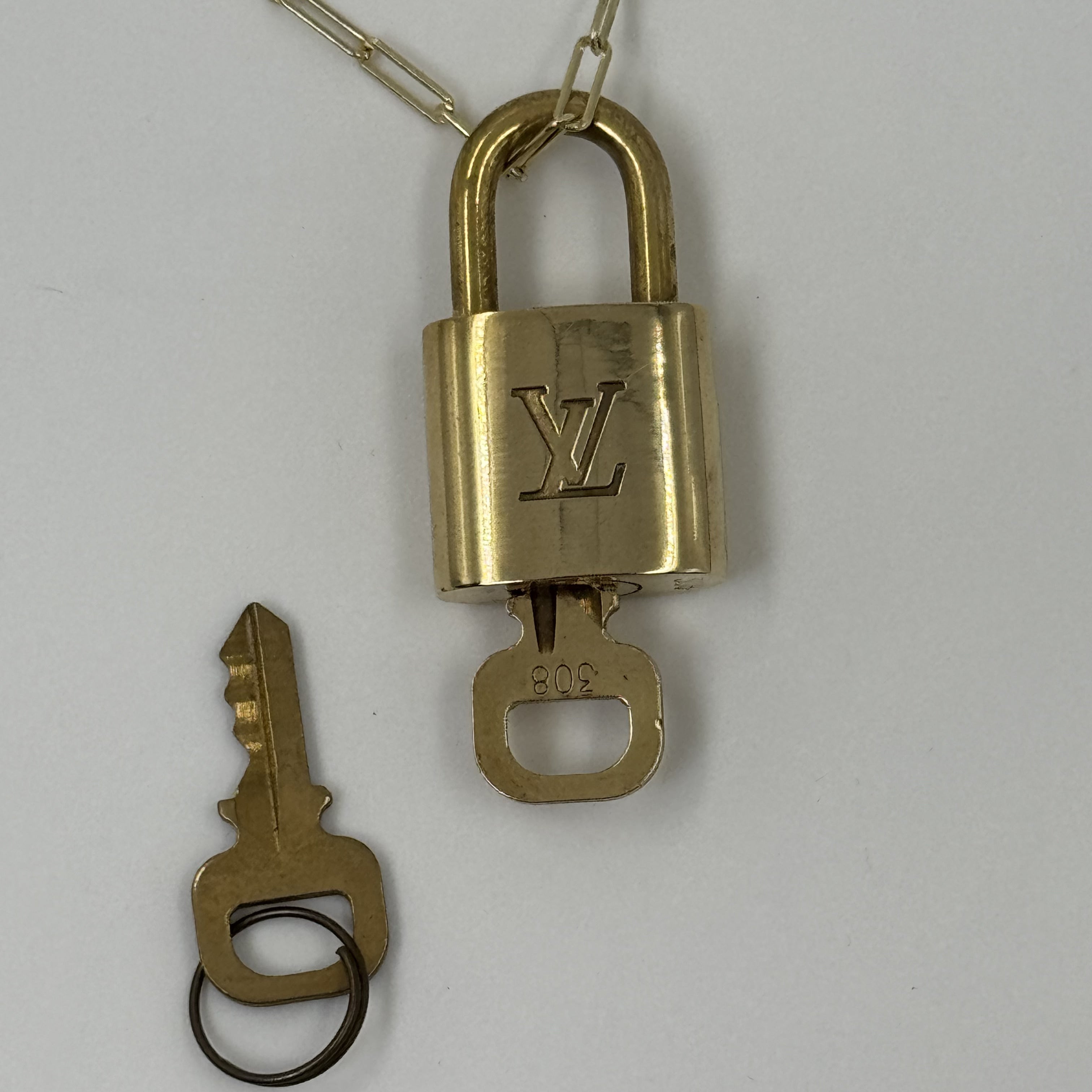 Louis Vuitton Padlock Necklace Gold