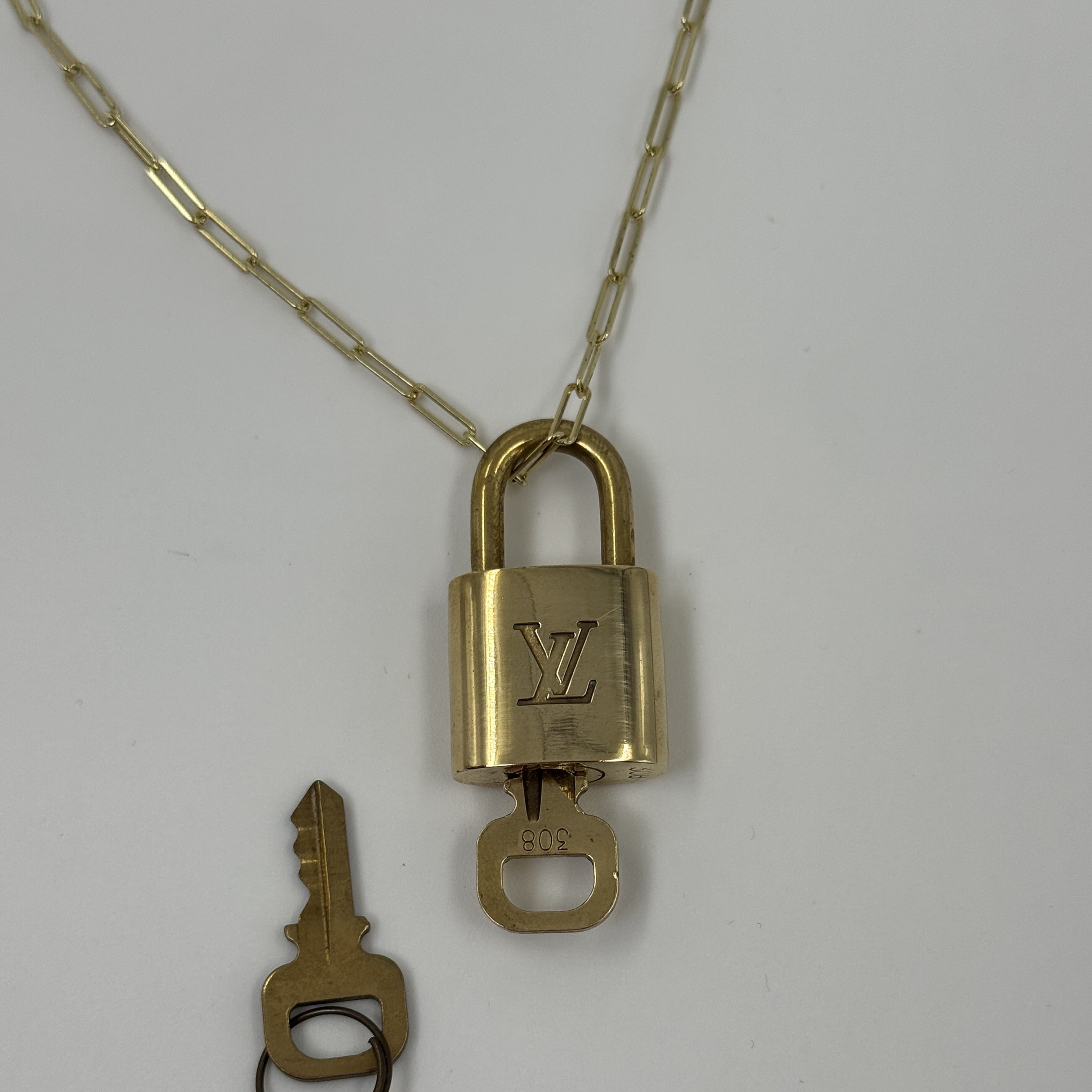 Louis Vuitton Padlock Necklace Gold