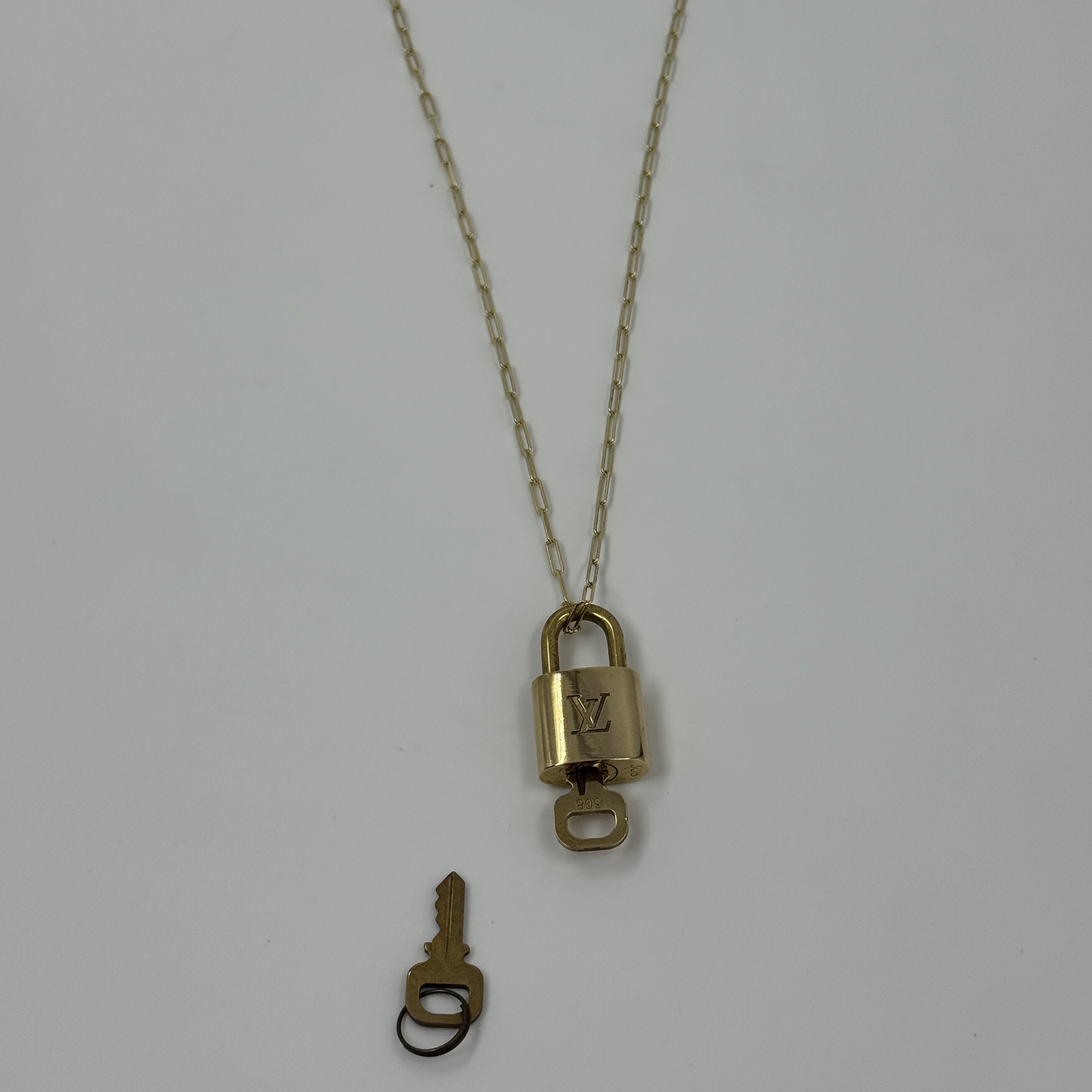 Louis Vuitton Padlock Necklace Gold