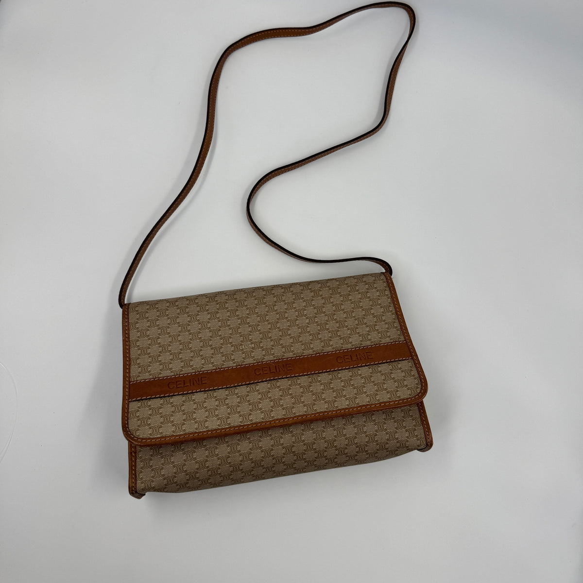 Céline Crossbody Clutch Beige