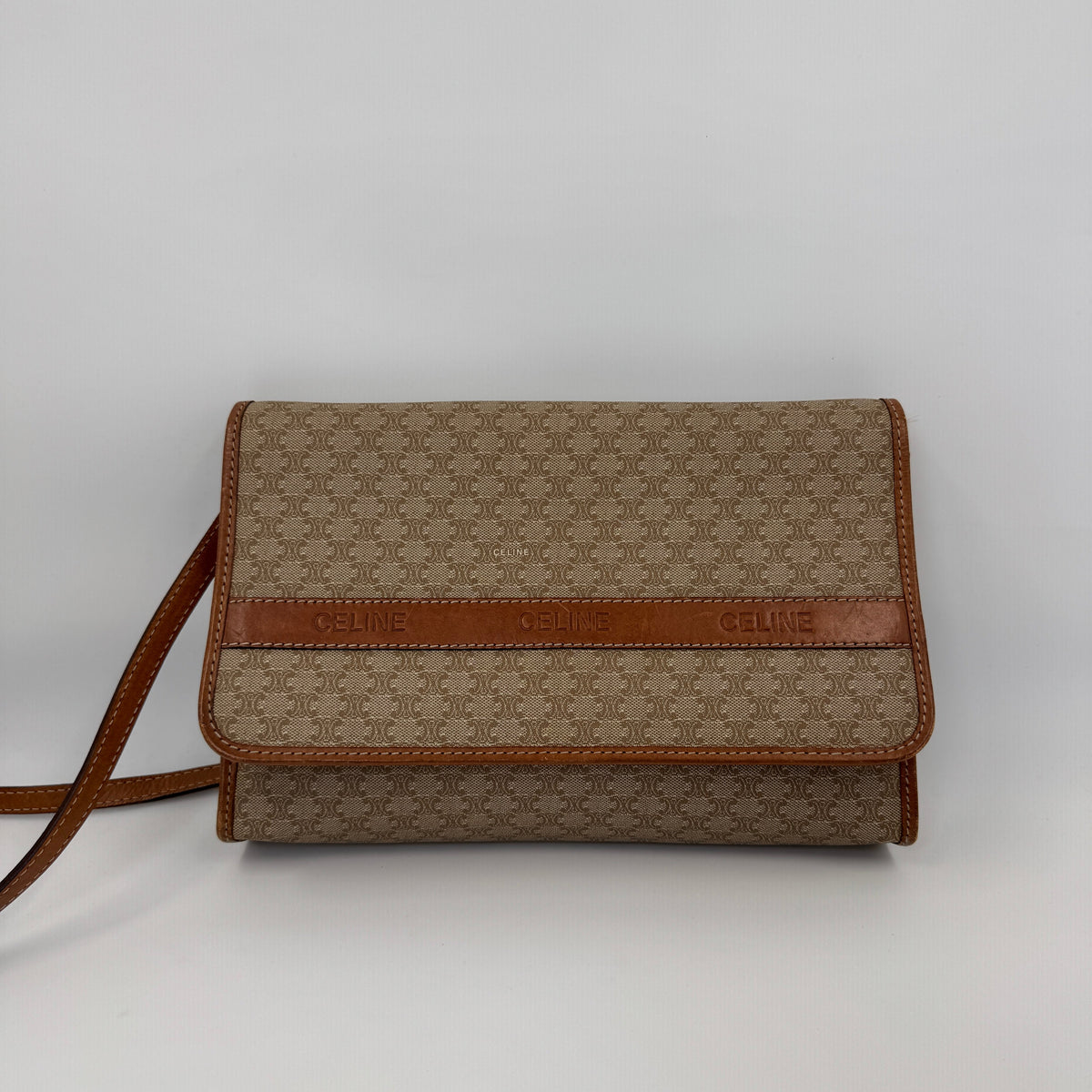 Céline Crossbody Clutch Beige