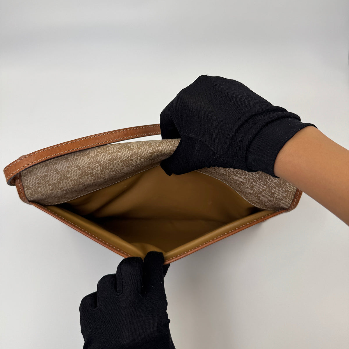 Céline Crossbody Clutch Beige