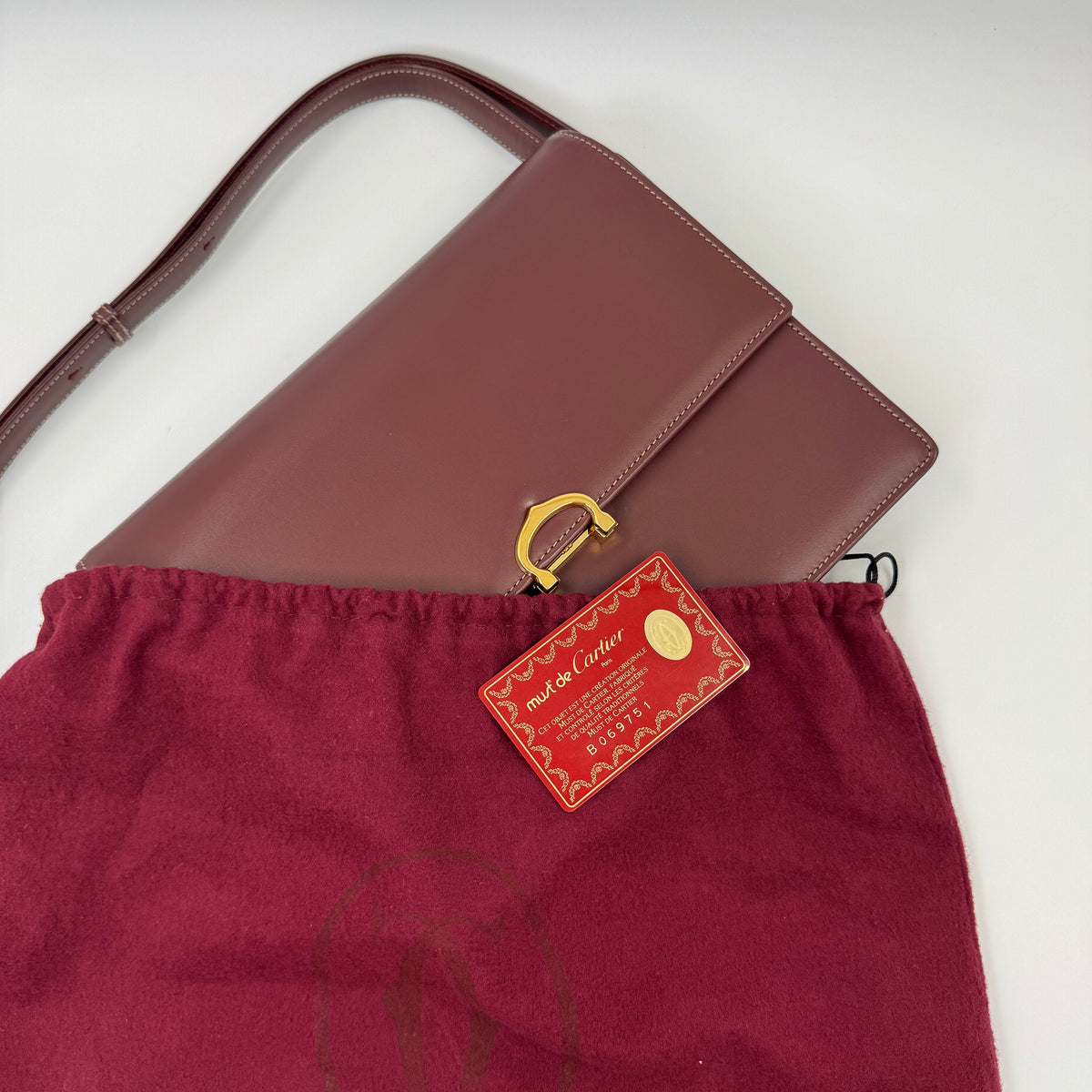 Cartier Must de Cartier Shoulder Bag Burgundy