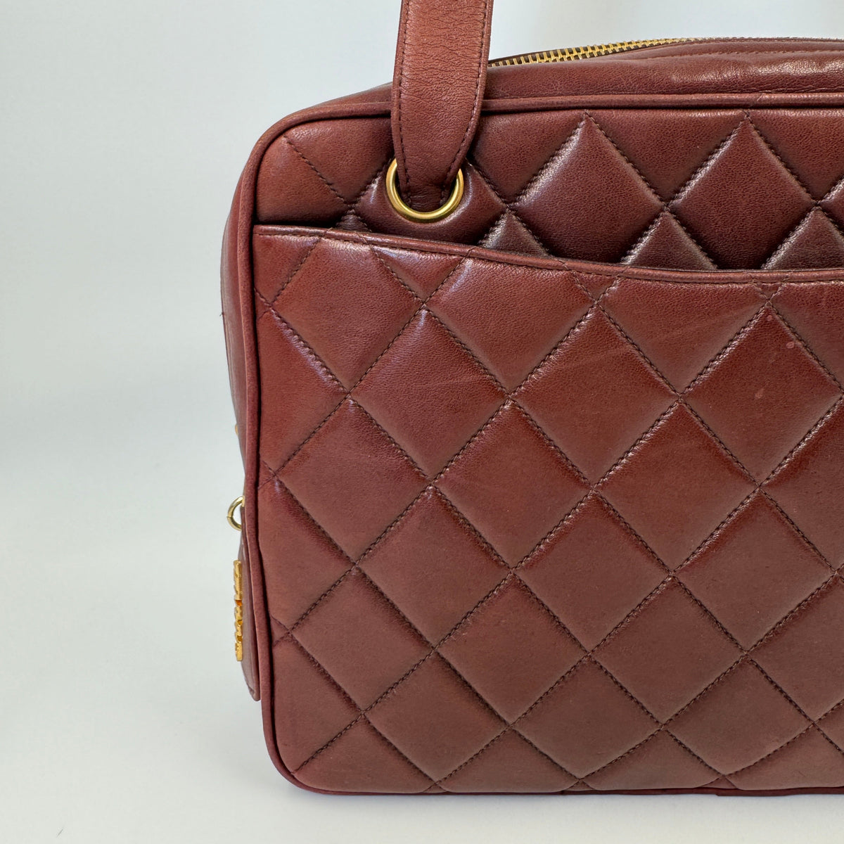 Chanel Quilted Shoulder Bag Burgundy