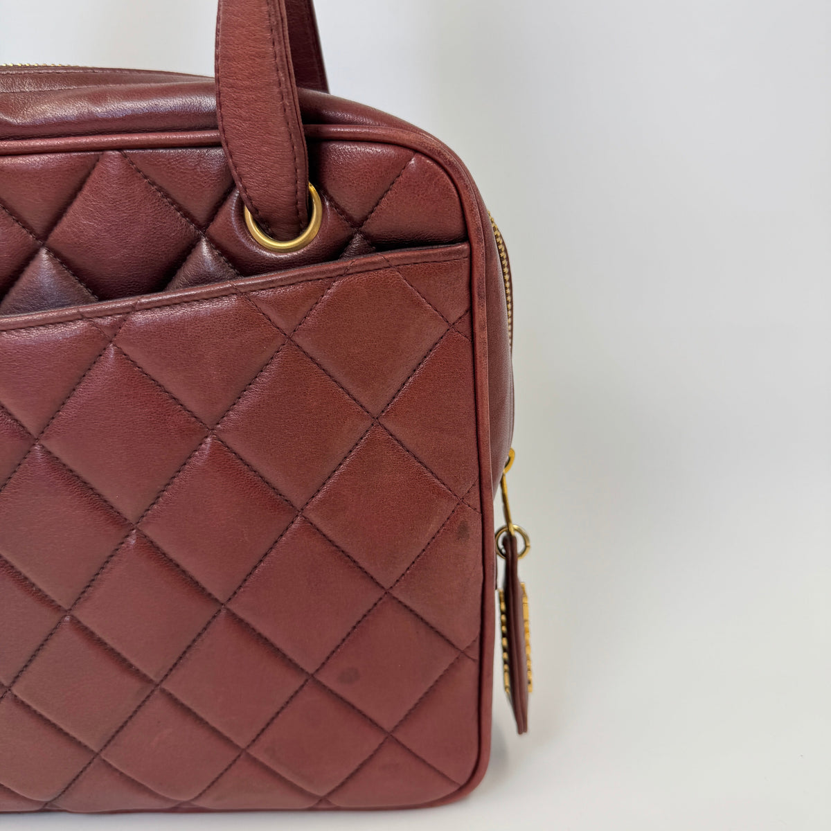 Chanel Quilted Shoulder Bag Burgundy