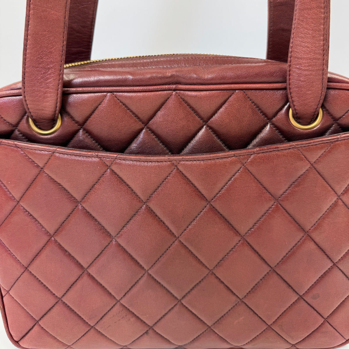 Chanel Quilted Shoulder Bag Burgundy