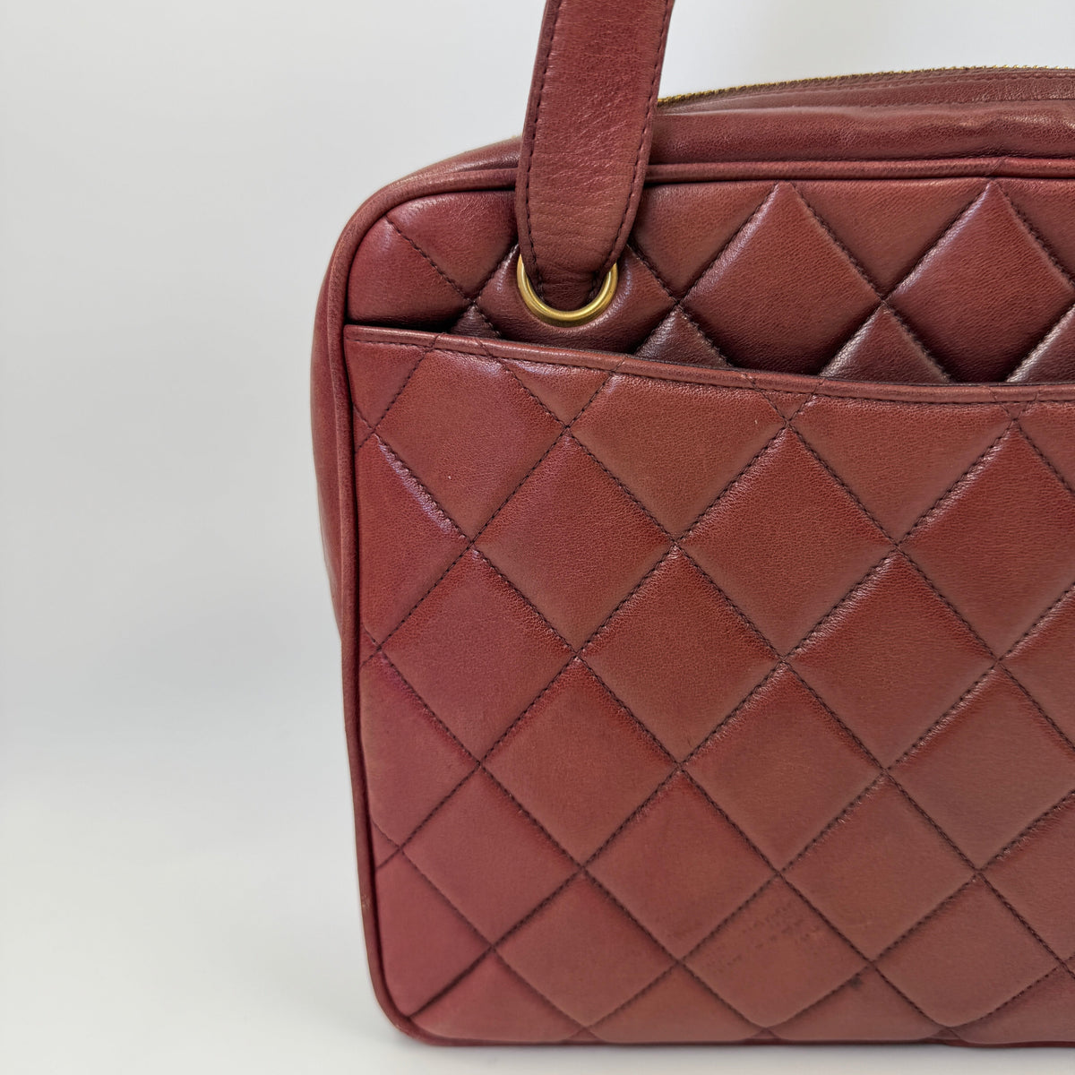 Chanel Quilted Shoulder Bag Burgundy