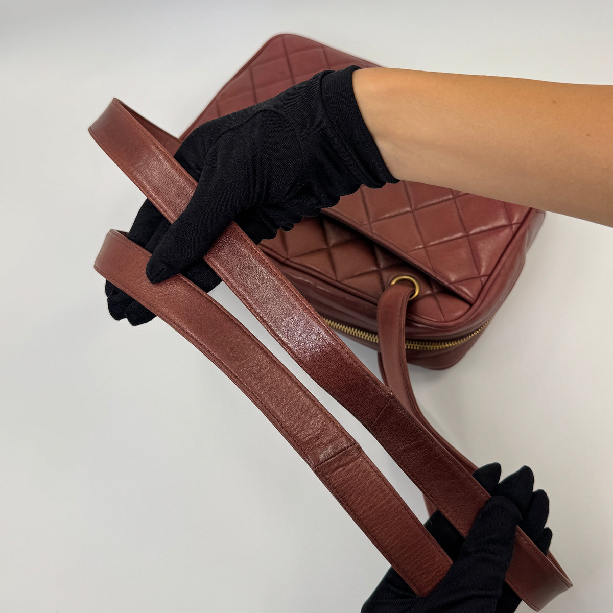 Chanel Quilted Shoulder Bag Burgundy