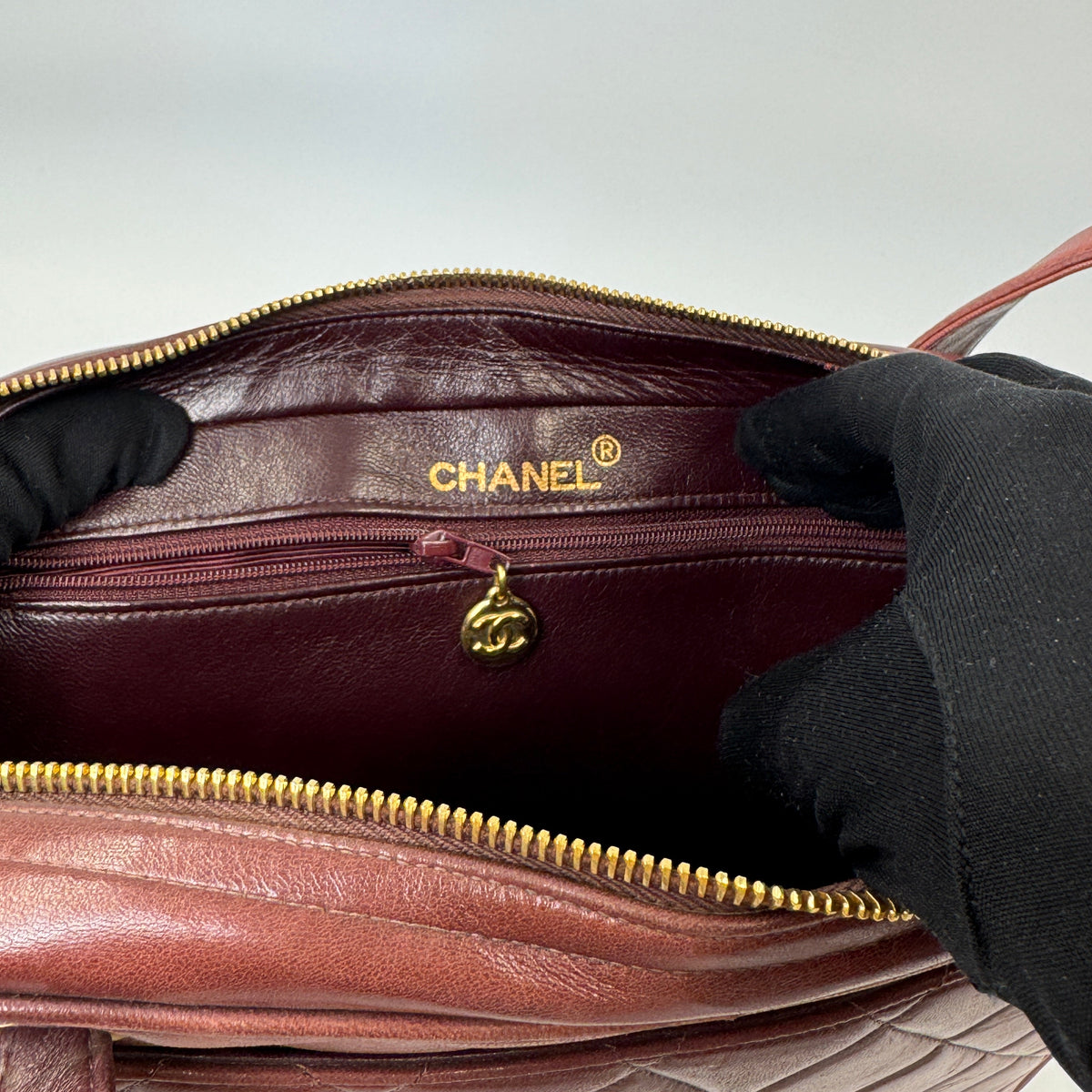 Chanel Quilted Shoulder Bag Burgundy