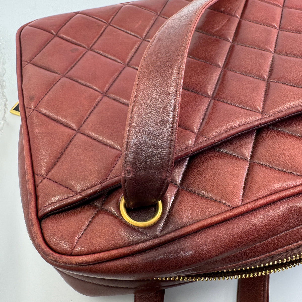 Chanel Quilted Shoulder Bag Burgundy