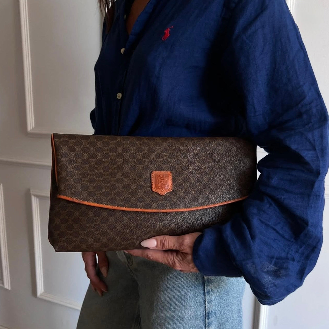 Celine Macadam Clutch Brown