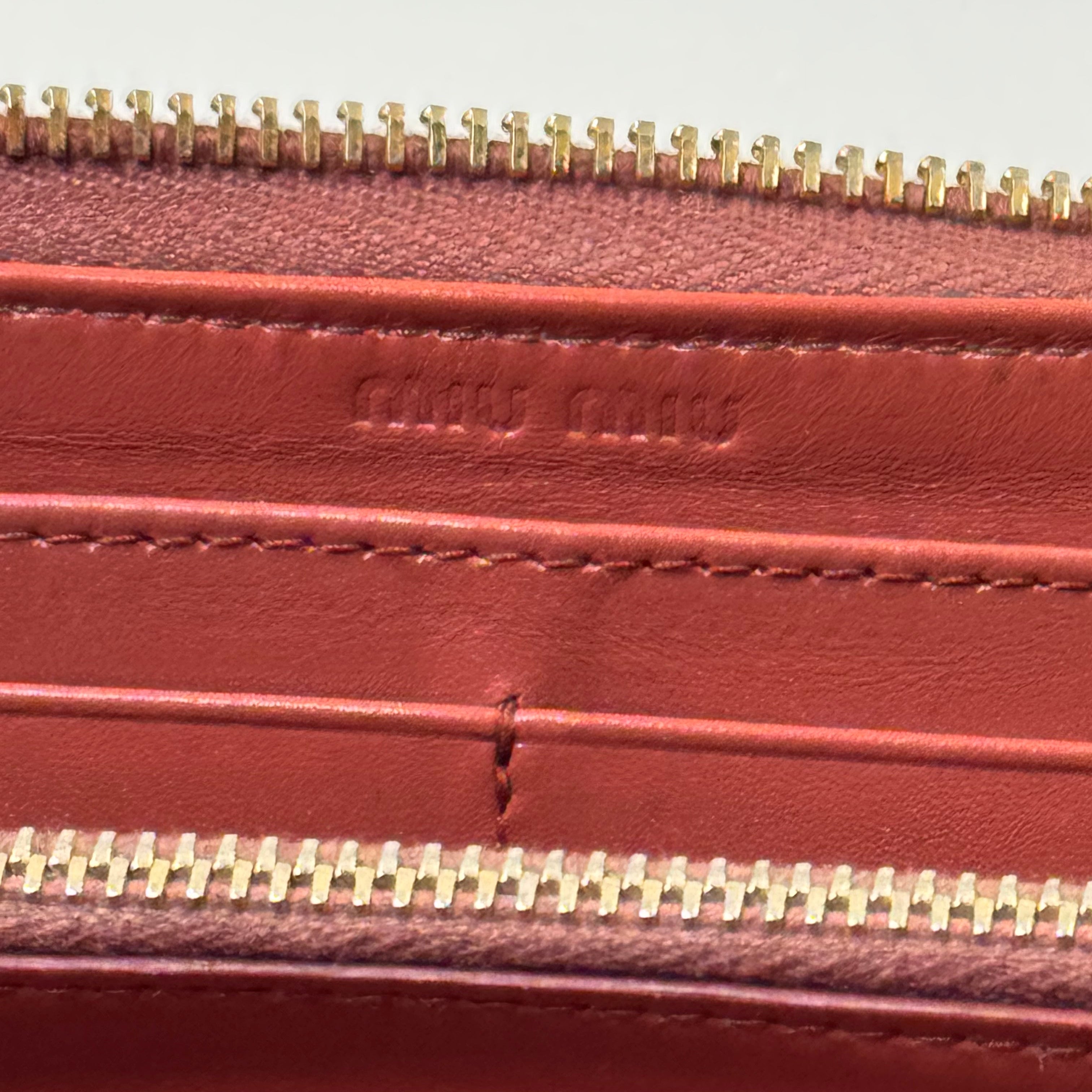 Miu Miu Croc Embossed Wallet Pink