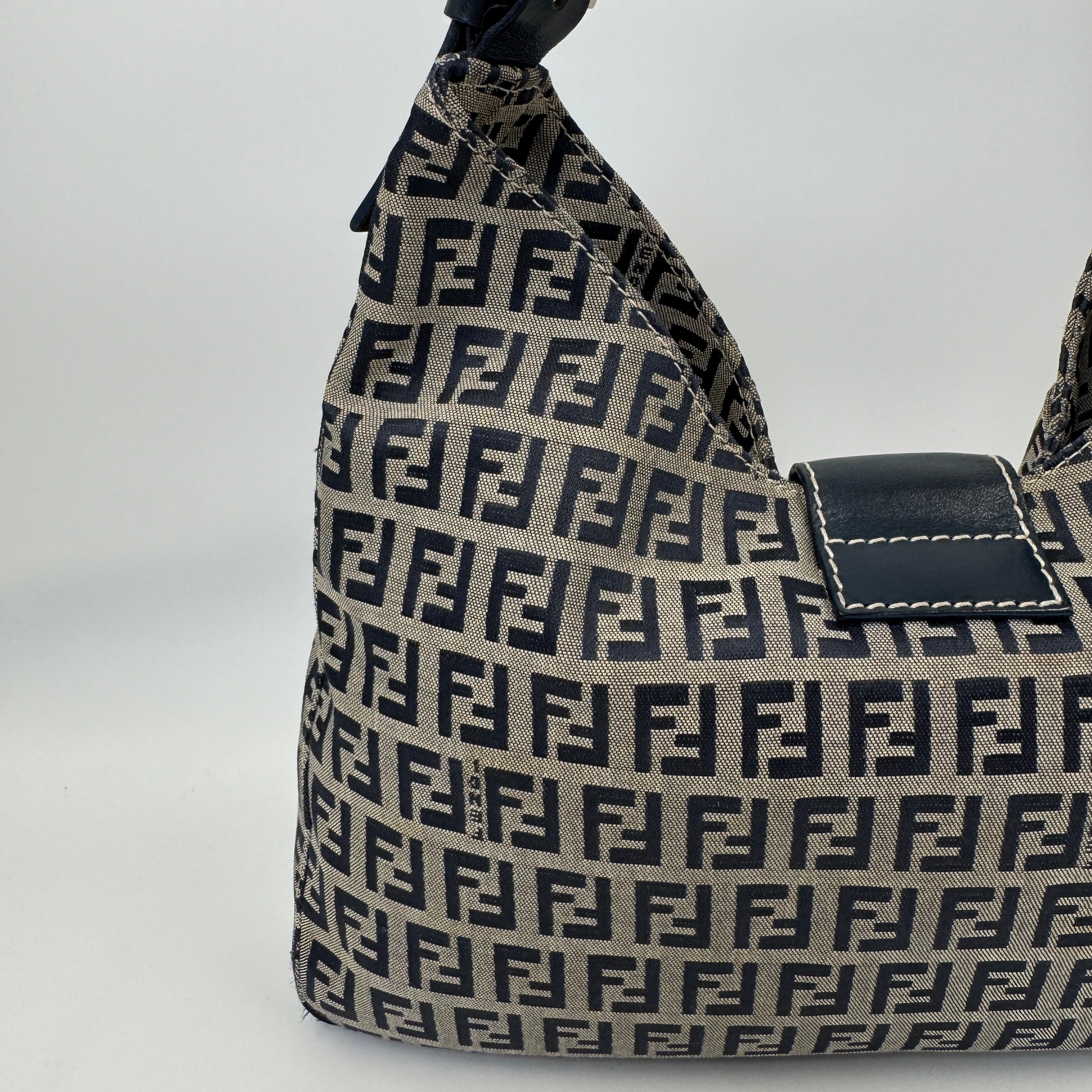 Fendi Zucchino Blue Handbag