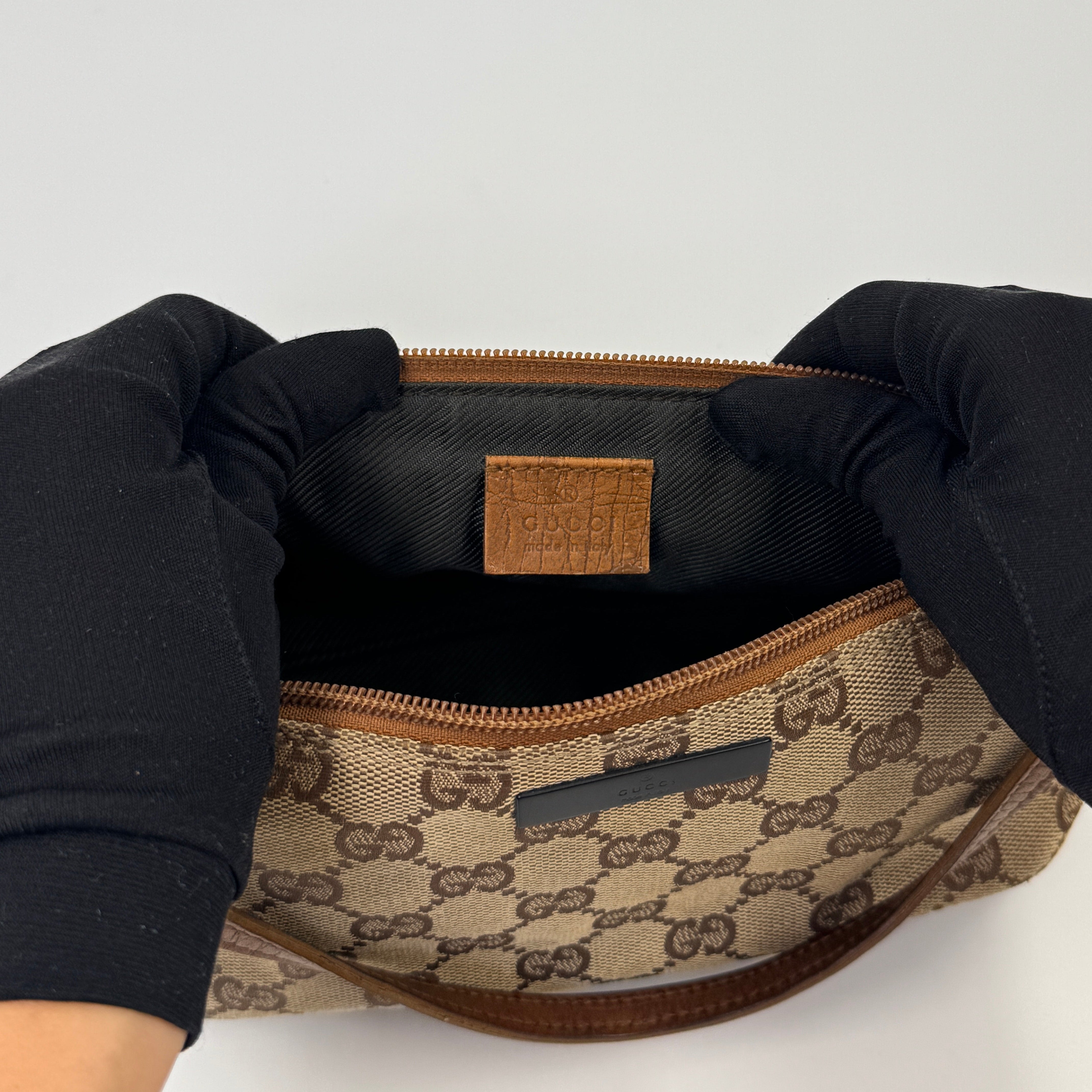 Gucci Monogram Mini Pochette Brown