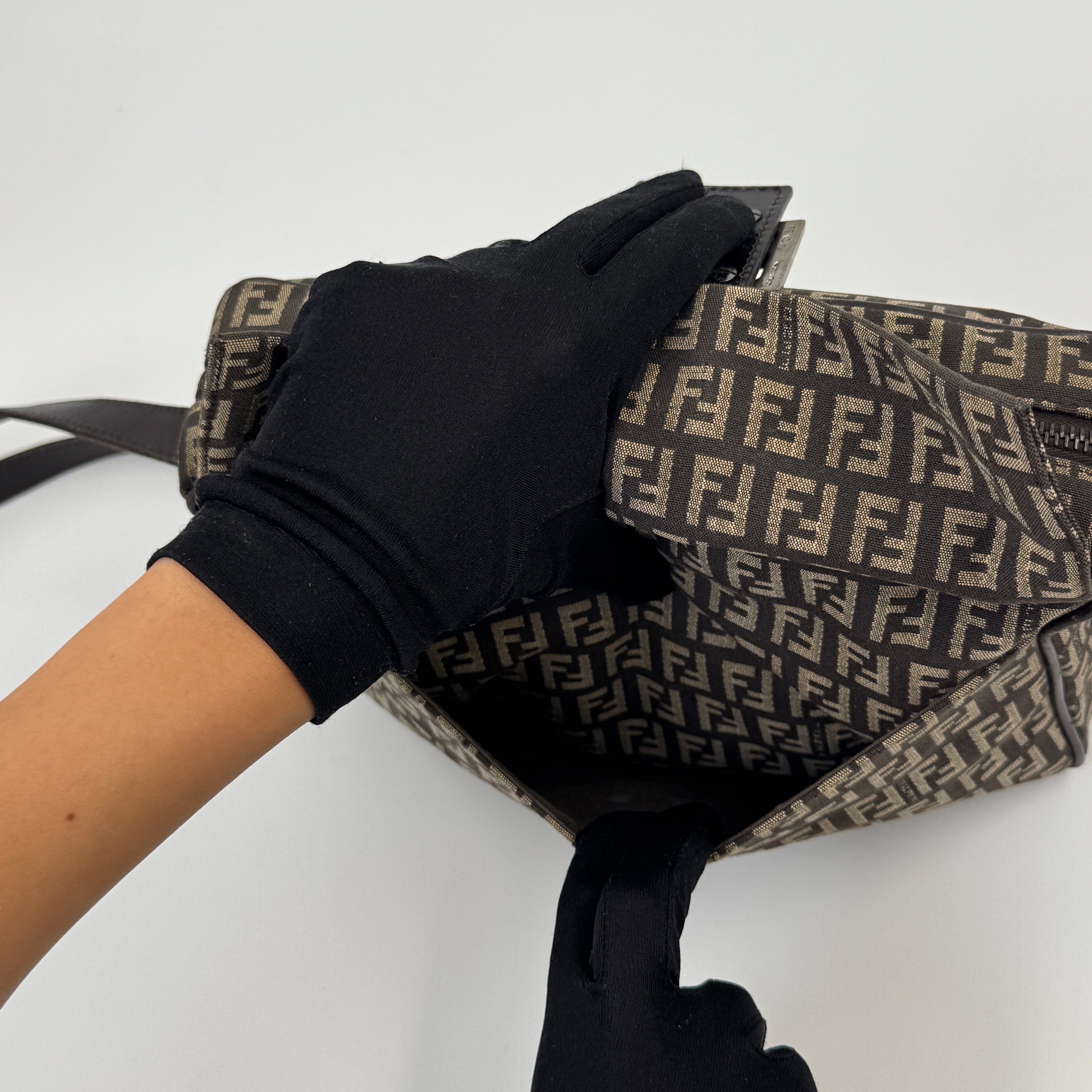 Fendi Zucchino Crossbody Brown