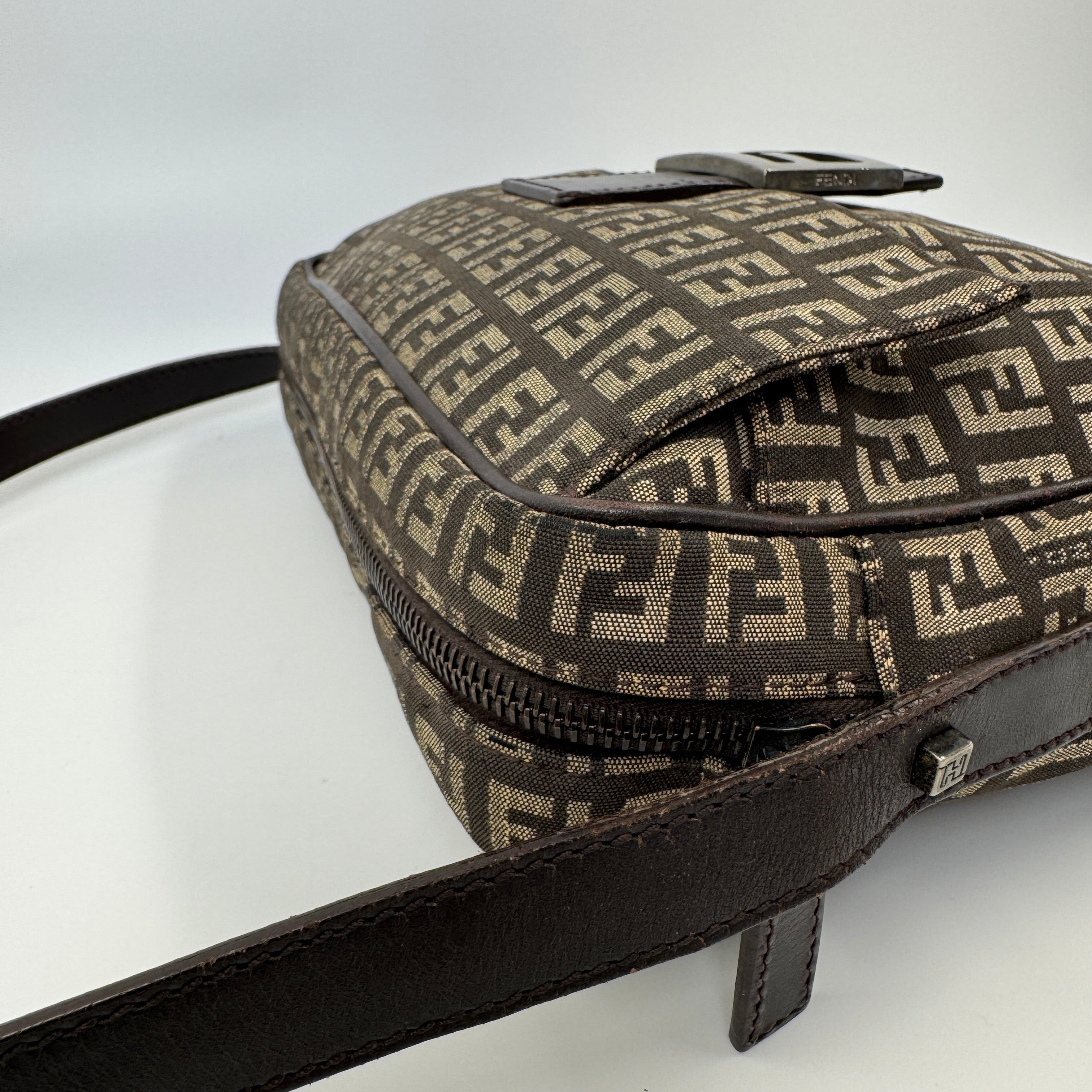 Fendi Zucchino Crossbody Brown