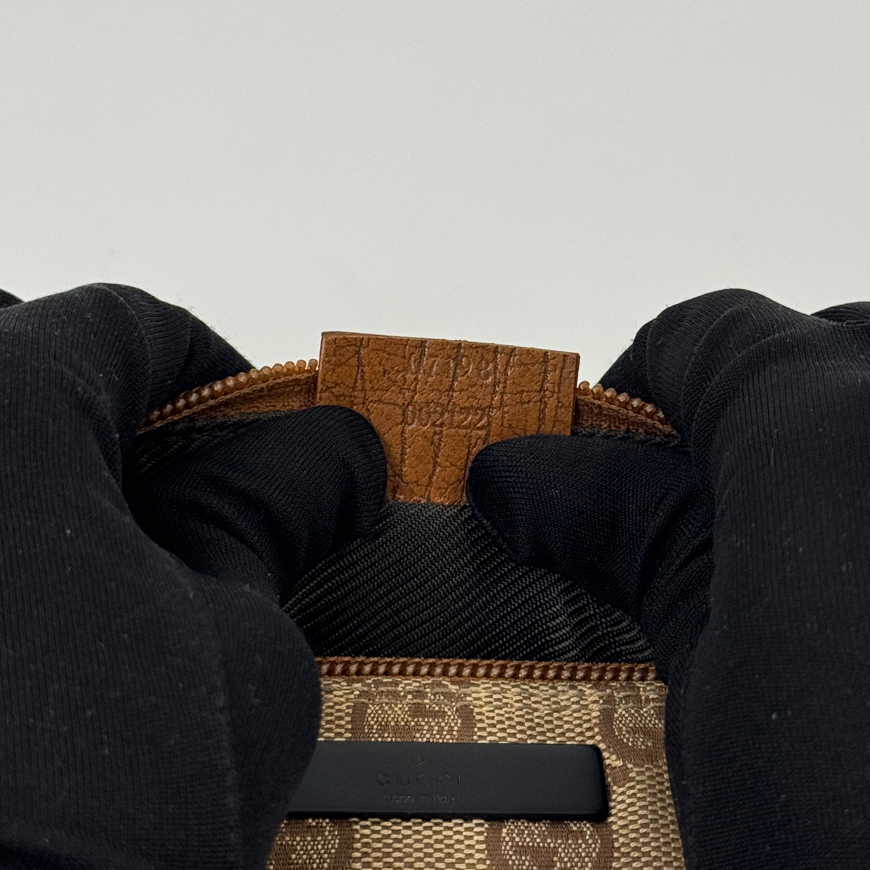 Gucci Monogram Mini Pochette Brown