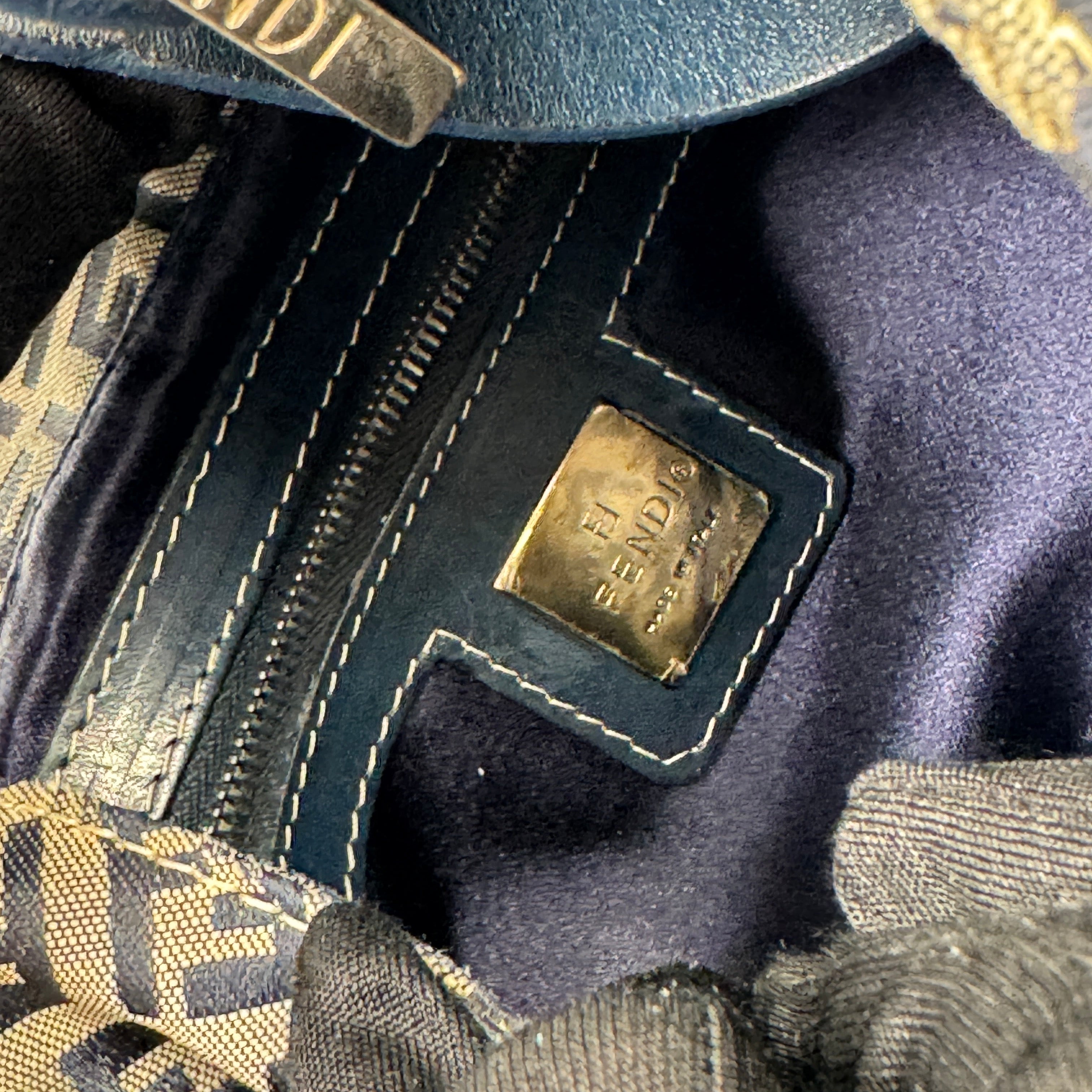 Fendi Zucchino Blue Handbag