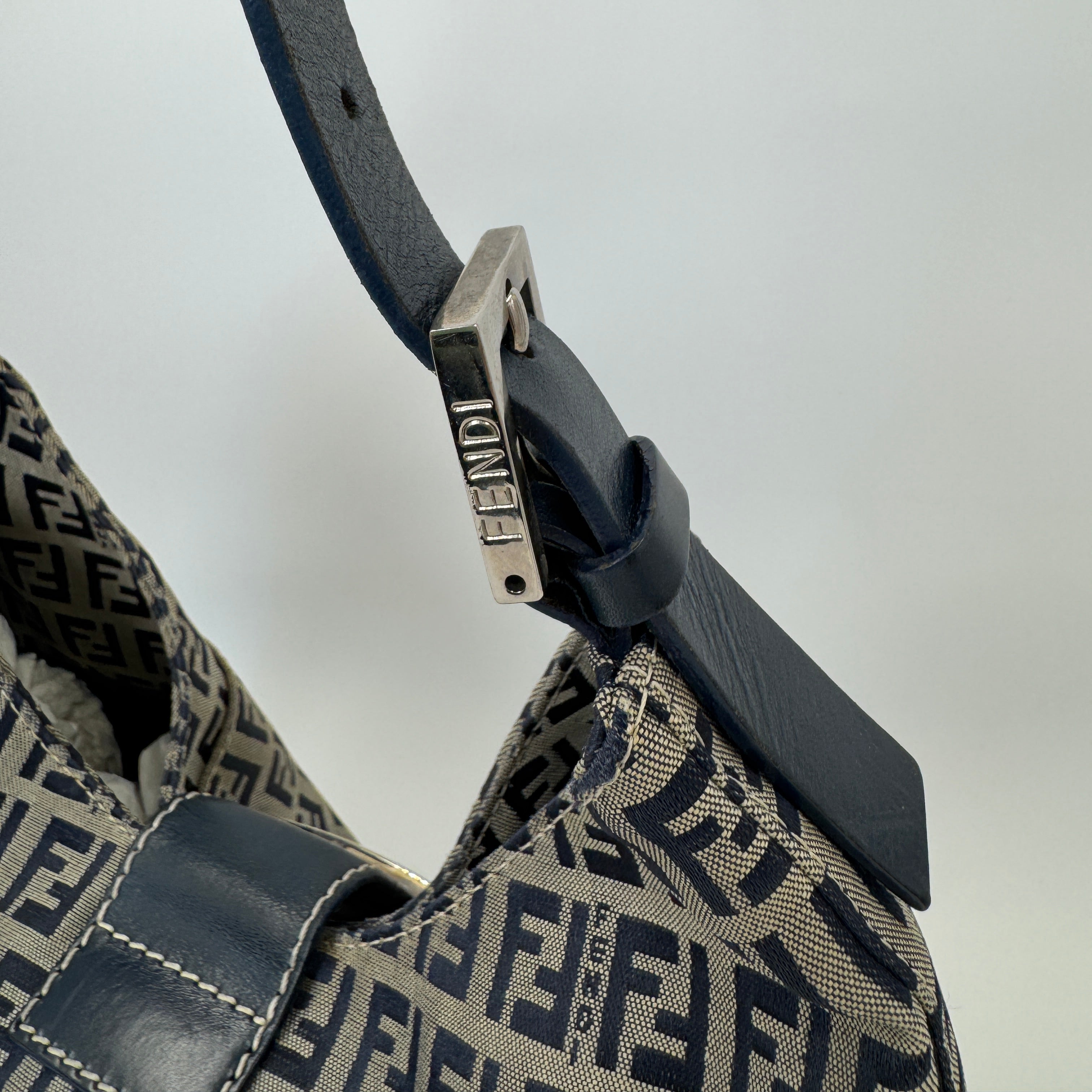 Fendi Zucchino Blue Handbag