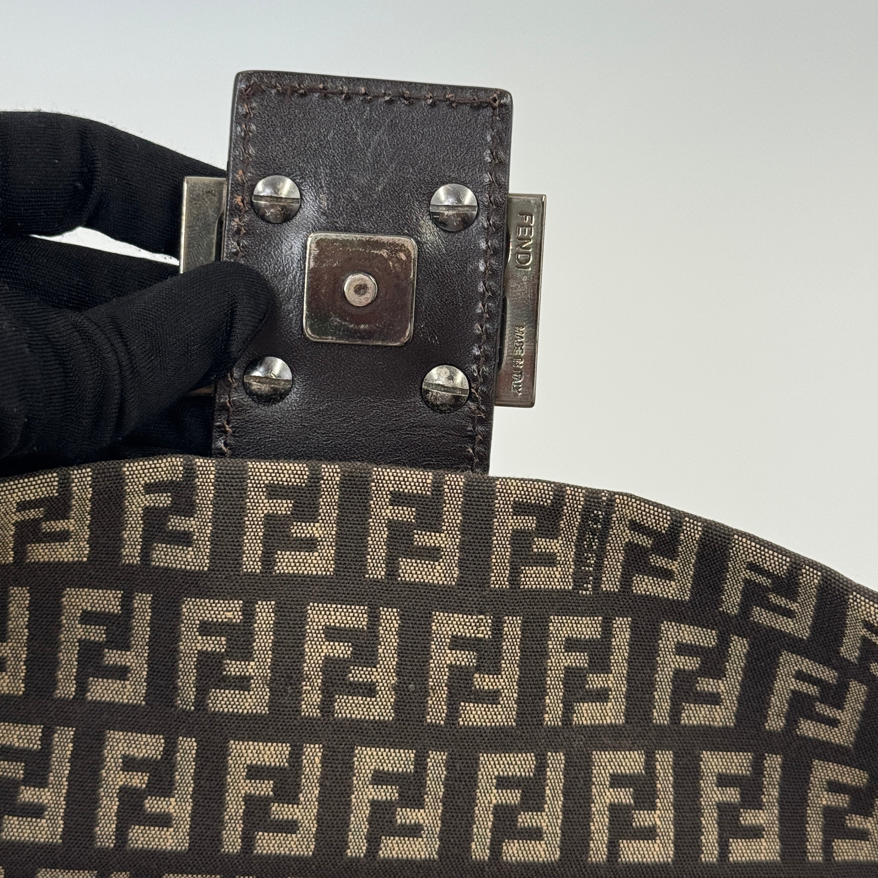 Fendi Zucchino Crossbody Brown