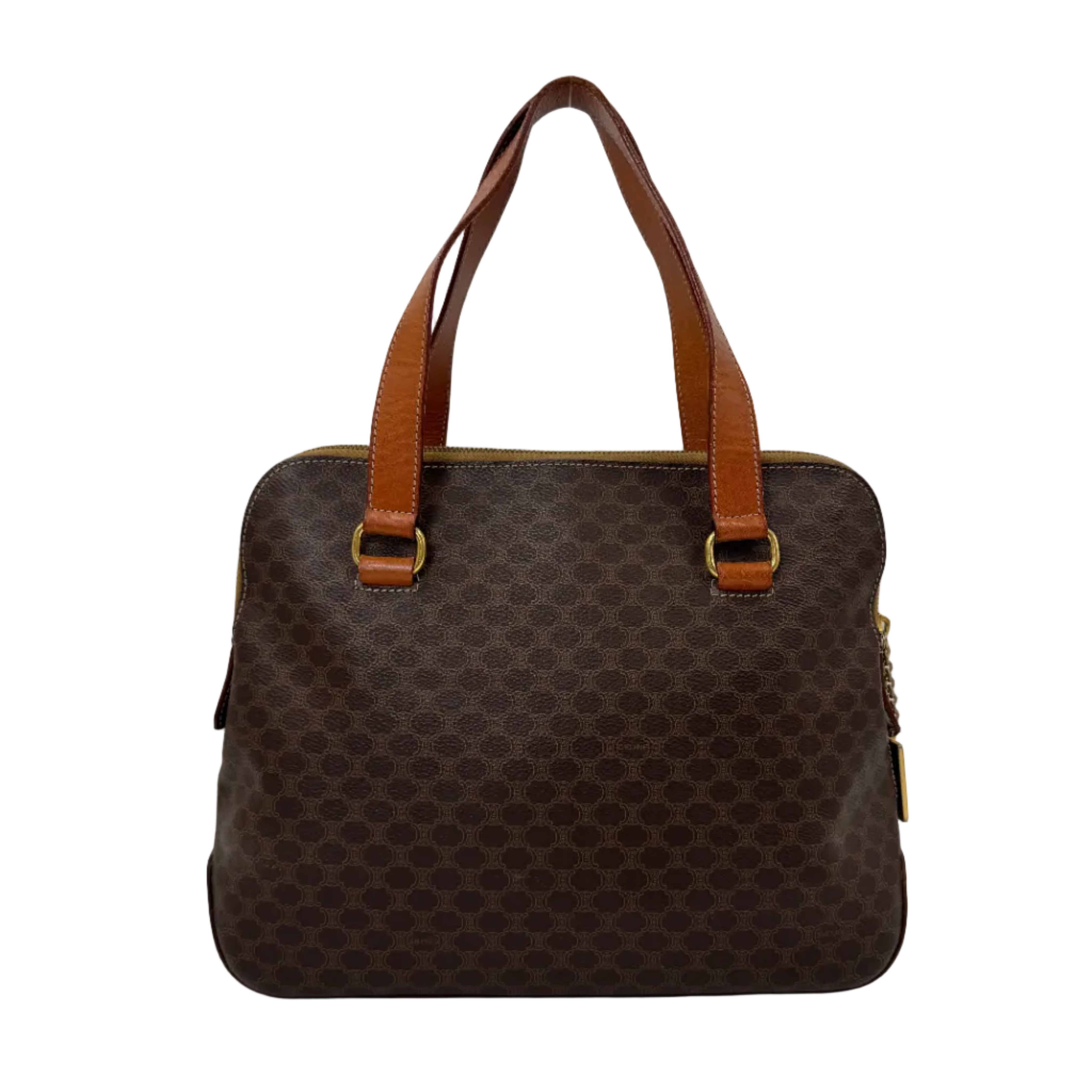 Céline Hand Bag Gold Logo Zipper