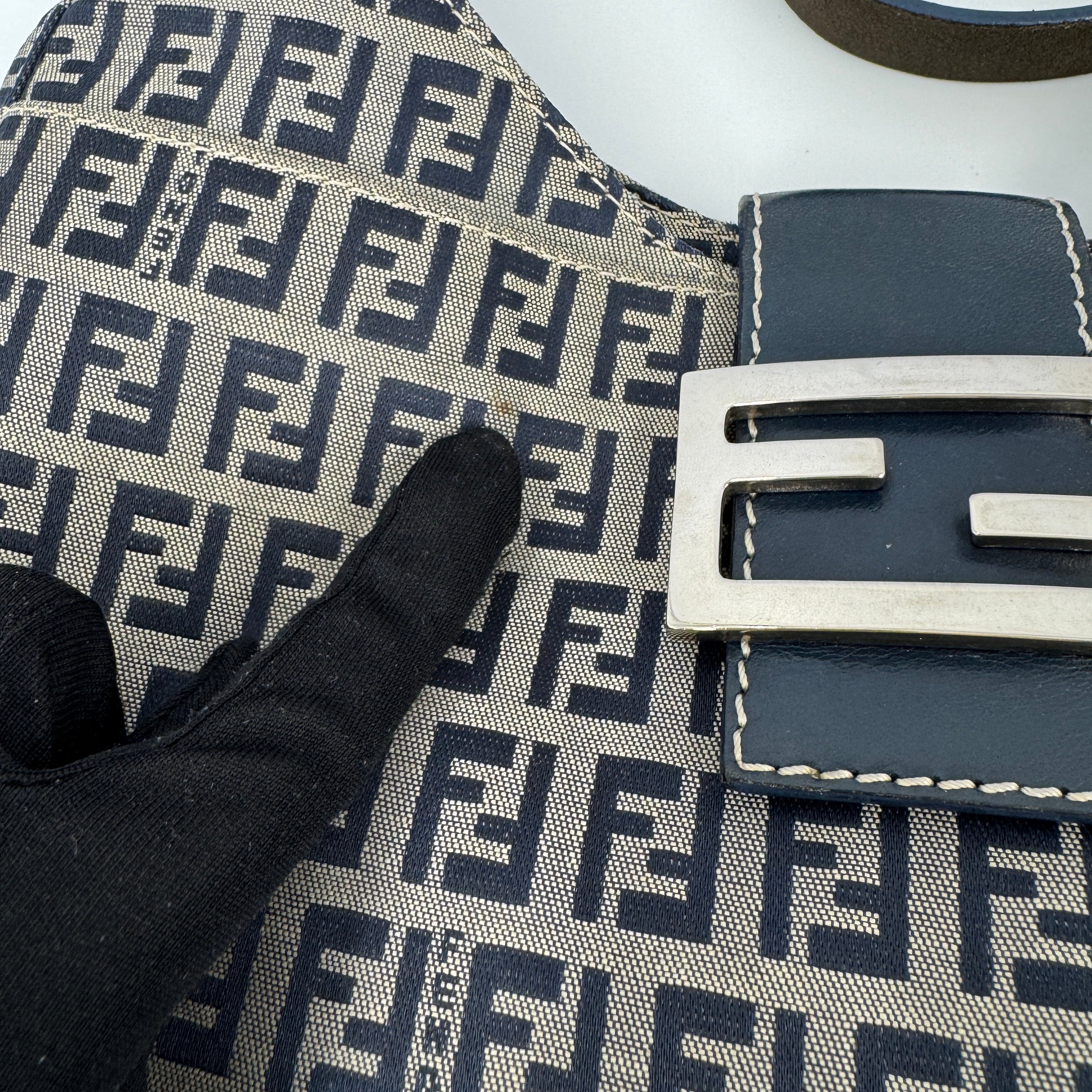 Fendi Zucchino Blue Handbag