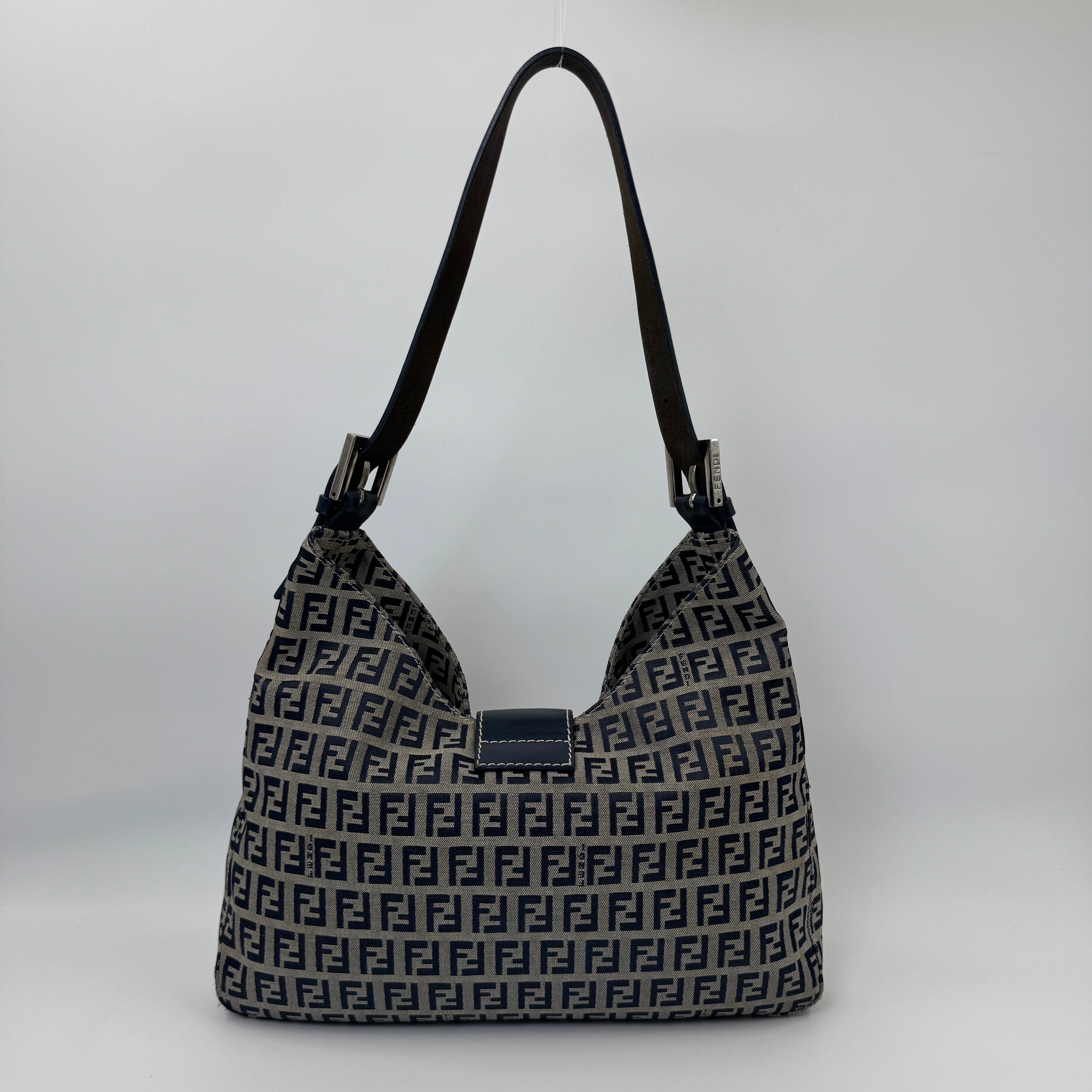Fendi Zucchino Blue Handbag