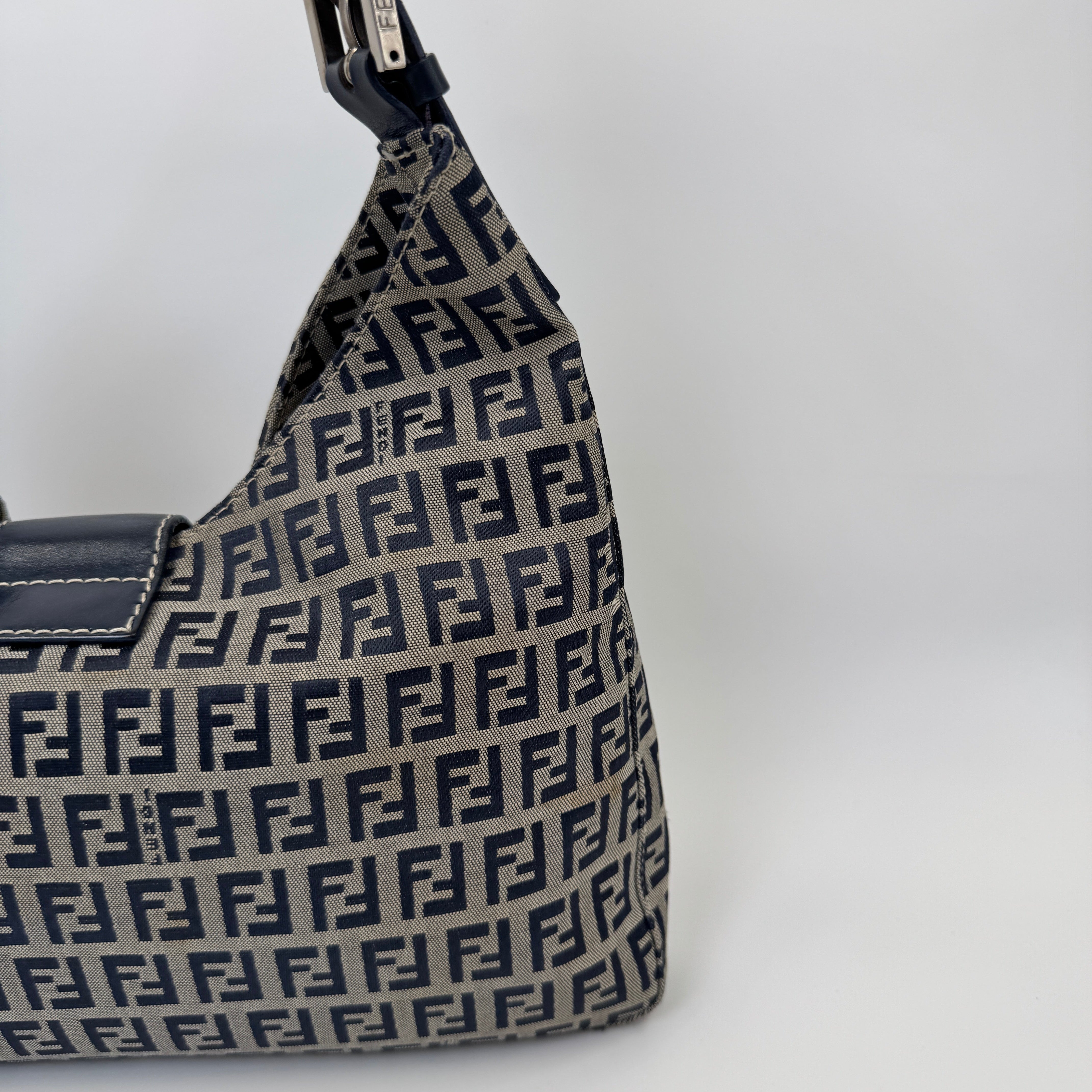 Fendi Zucchino Blue Handbag