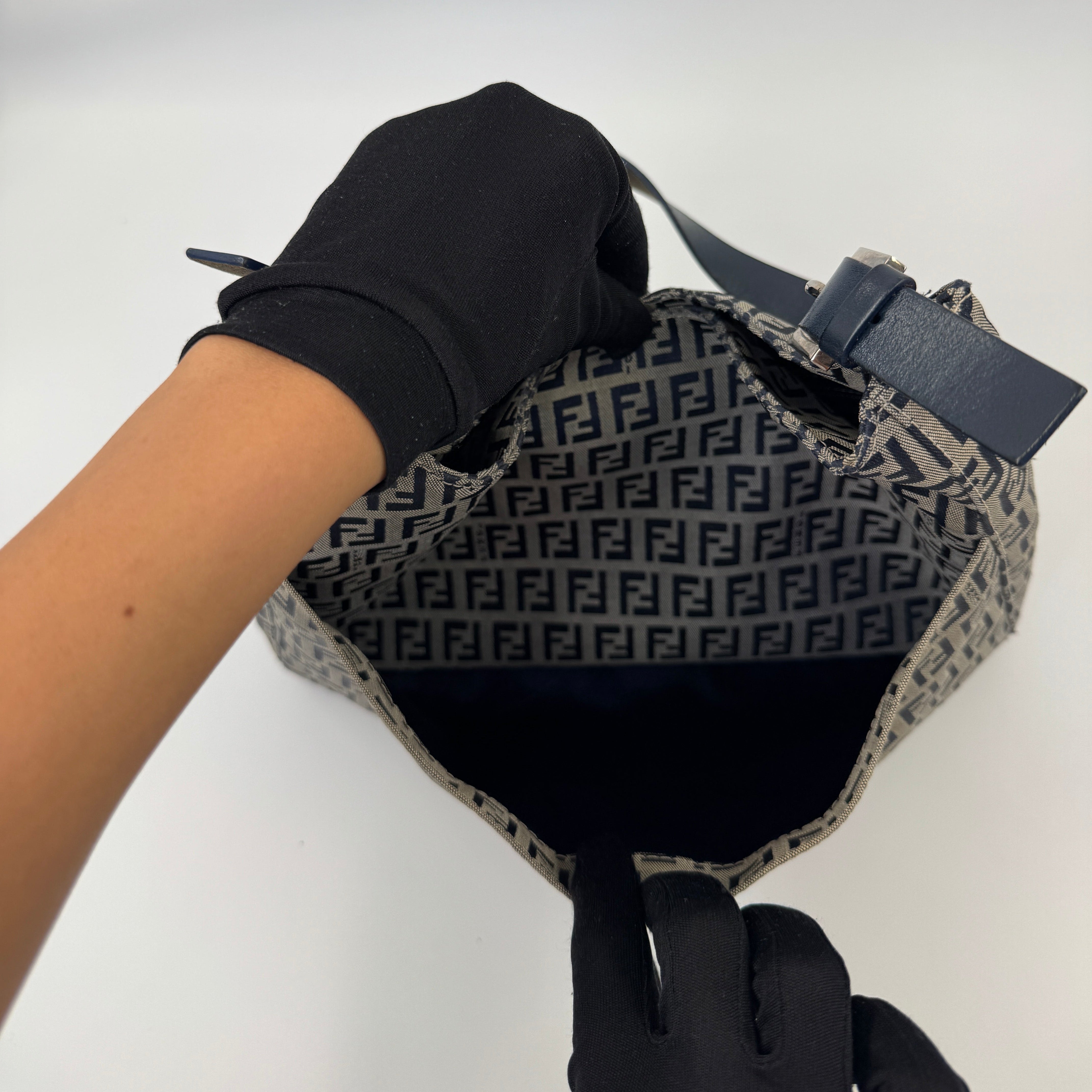 Fendi Zucchino Blue Handbag