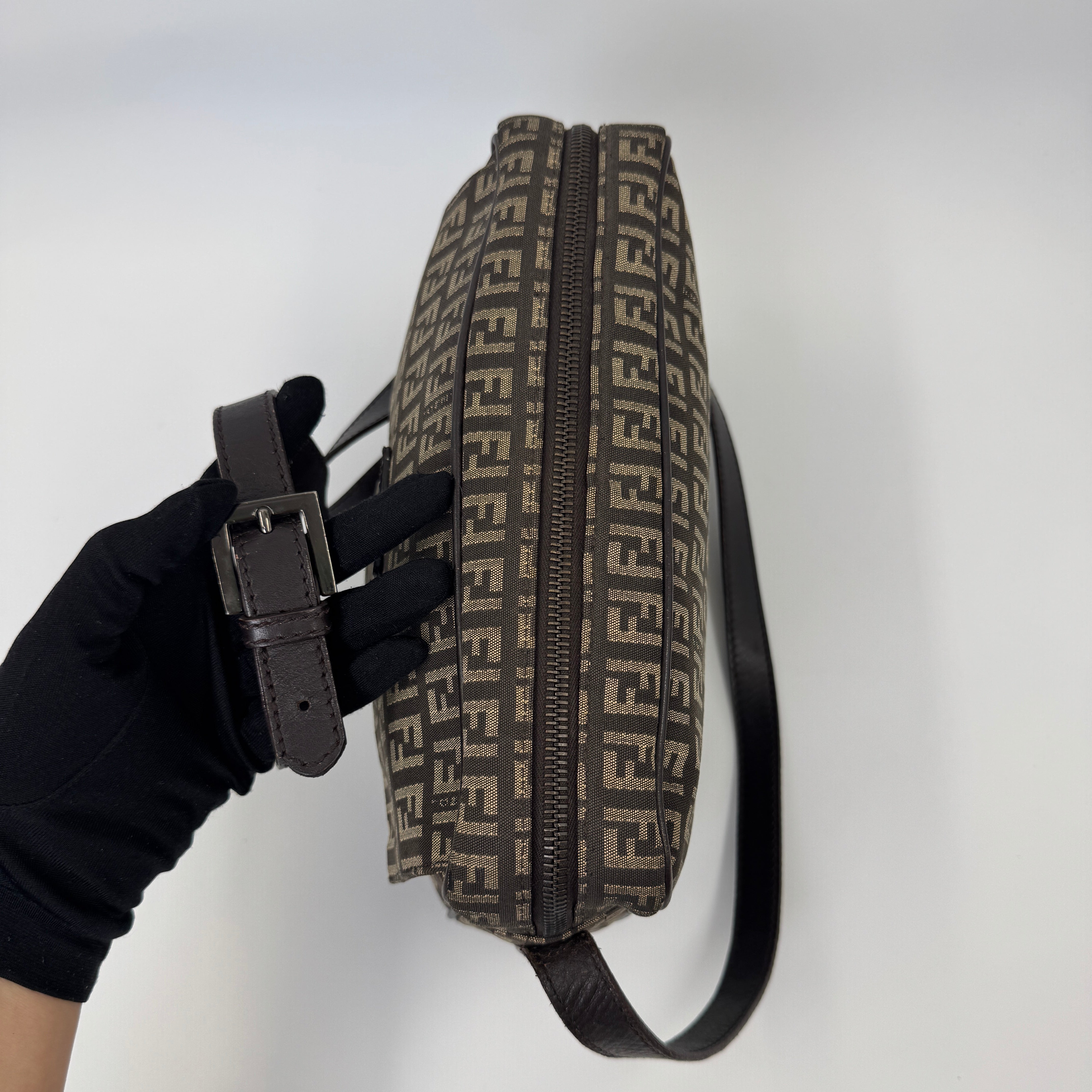 Fendi Zucchino Crossbody Brown