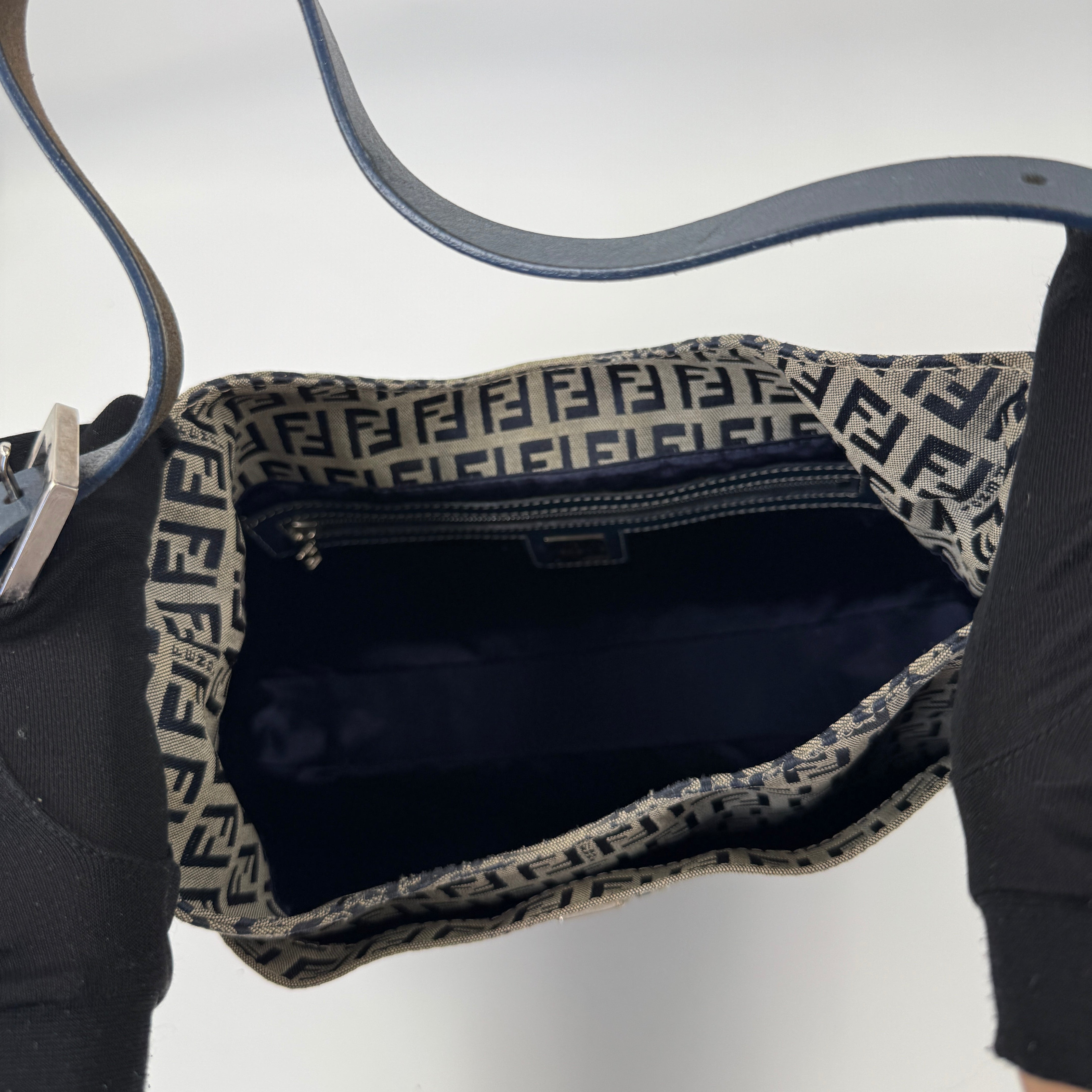 Fendi Zucchino Blue Handbag