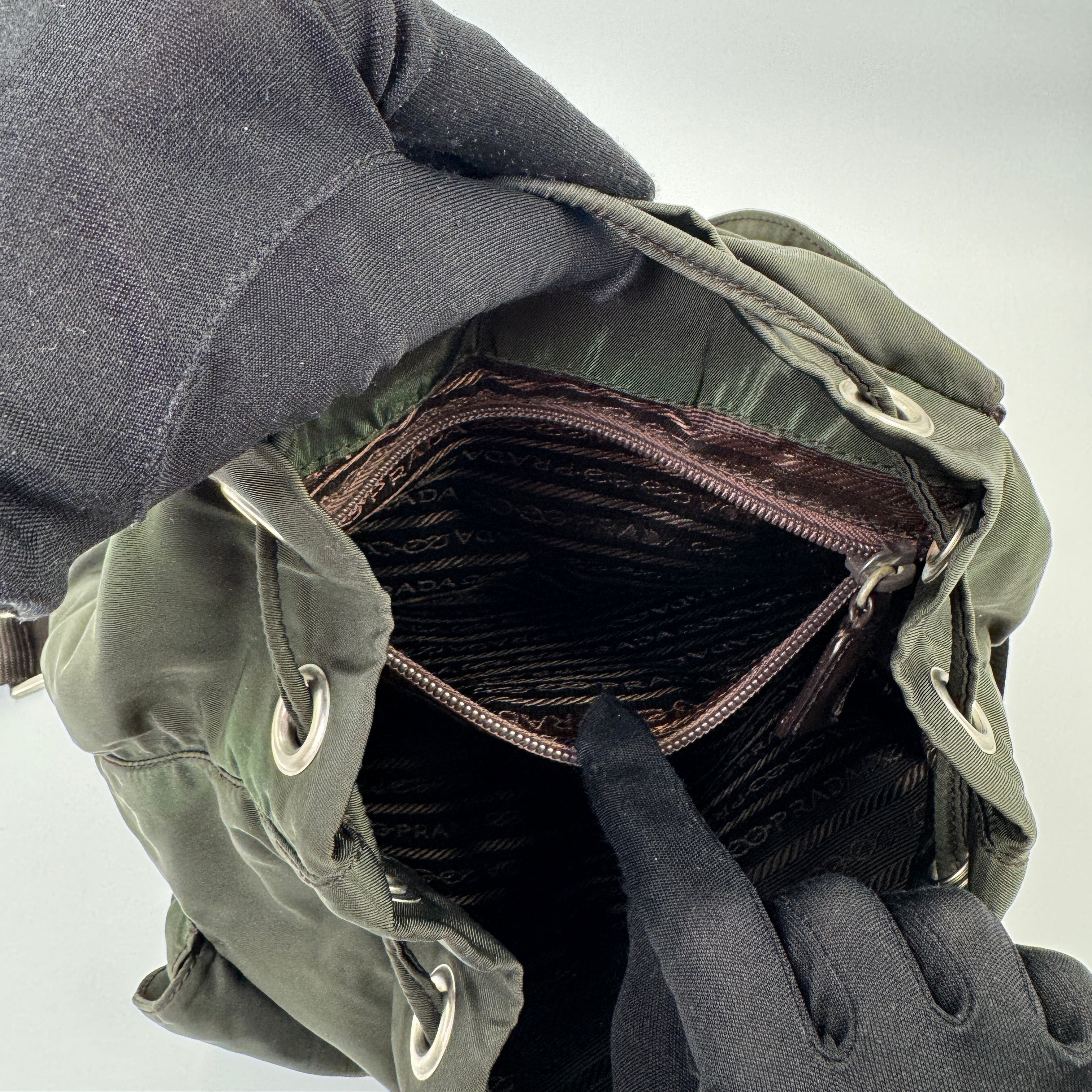Prada Nylon Backpack Green 20