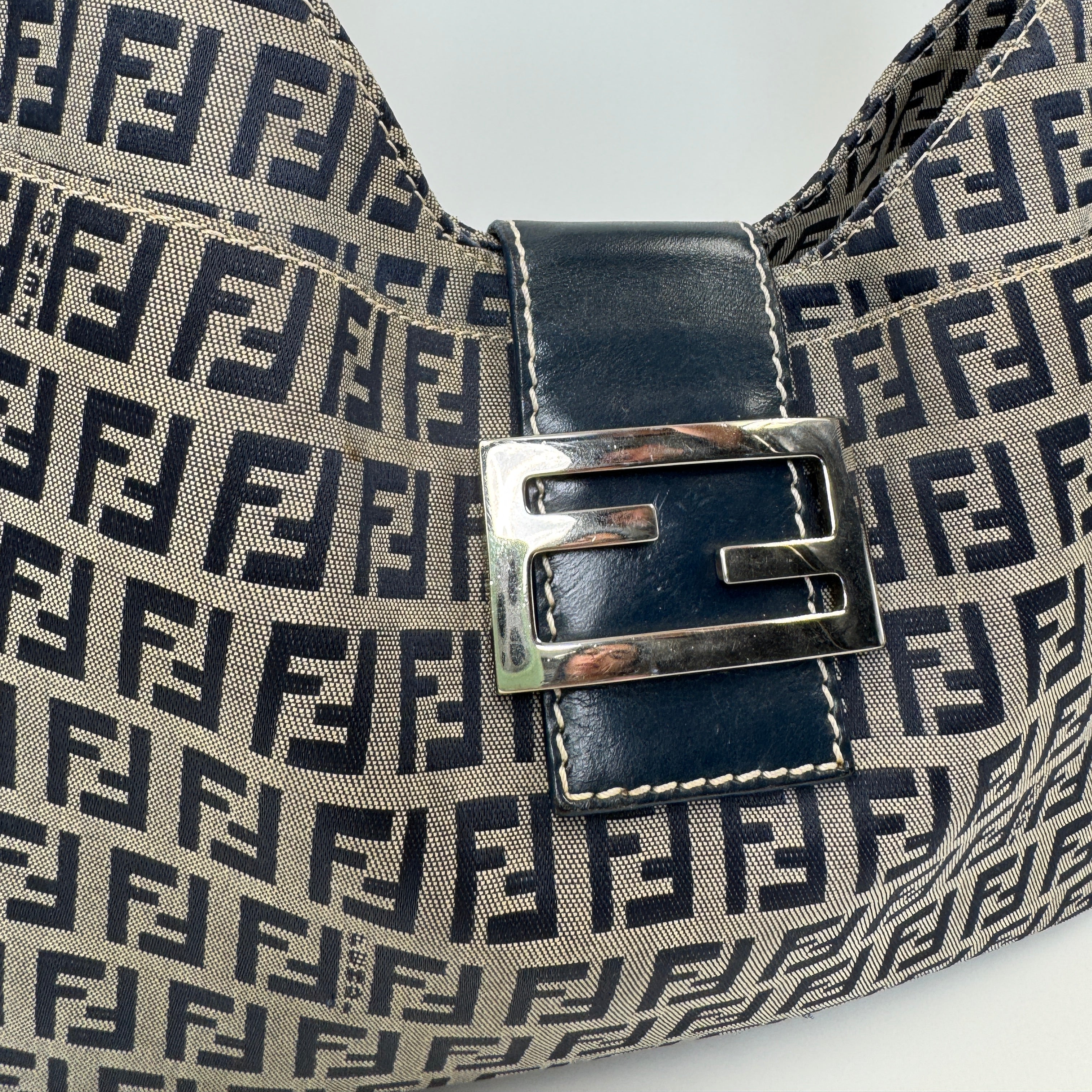 Fendi Zucchino Blue Handbag