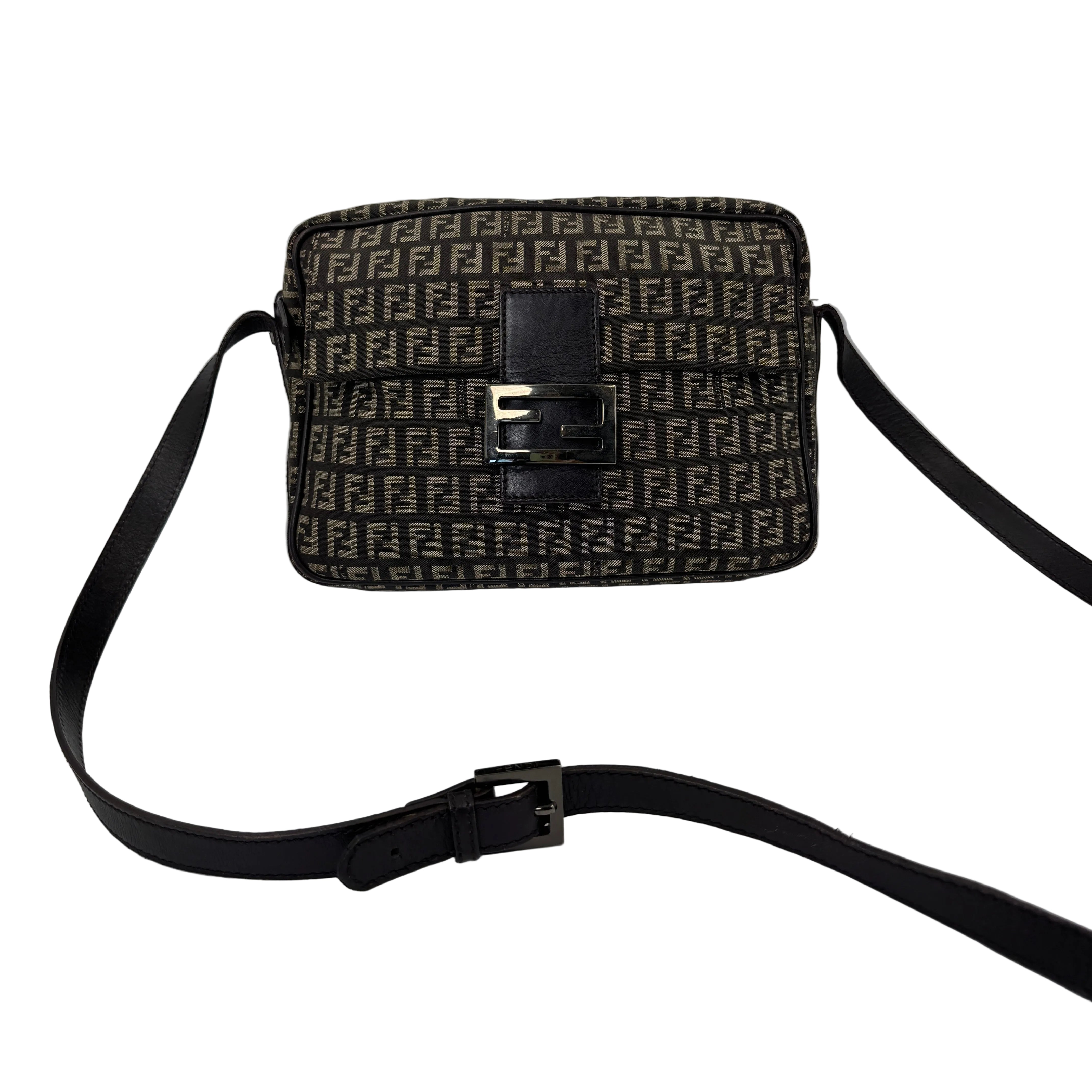 Fendi Zucchino Crossbody Brown