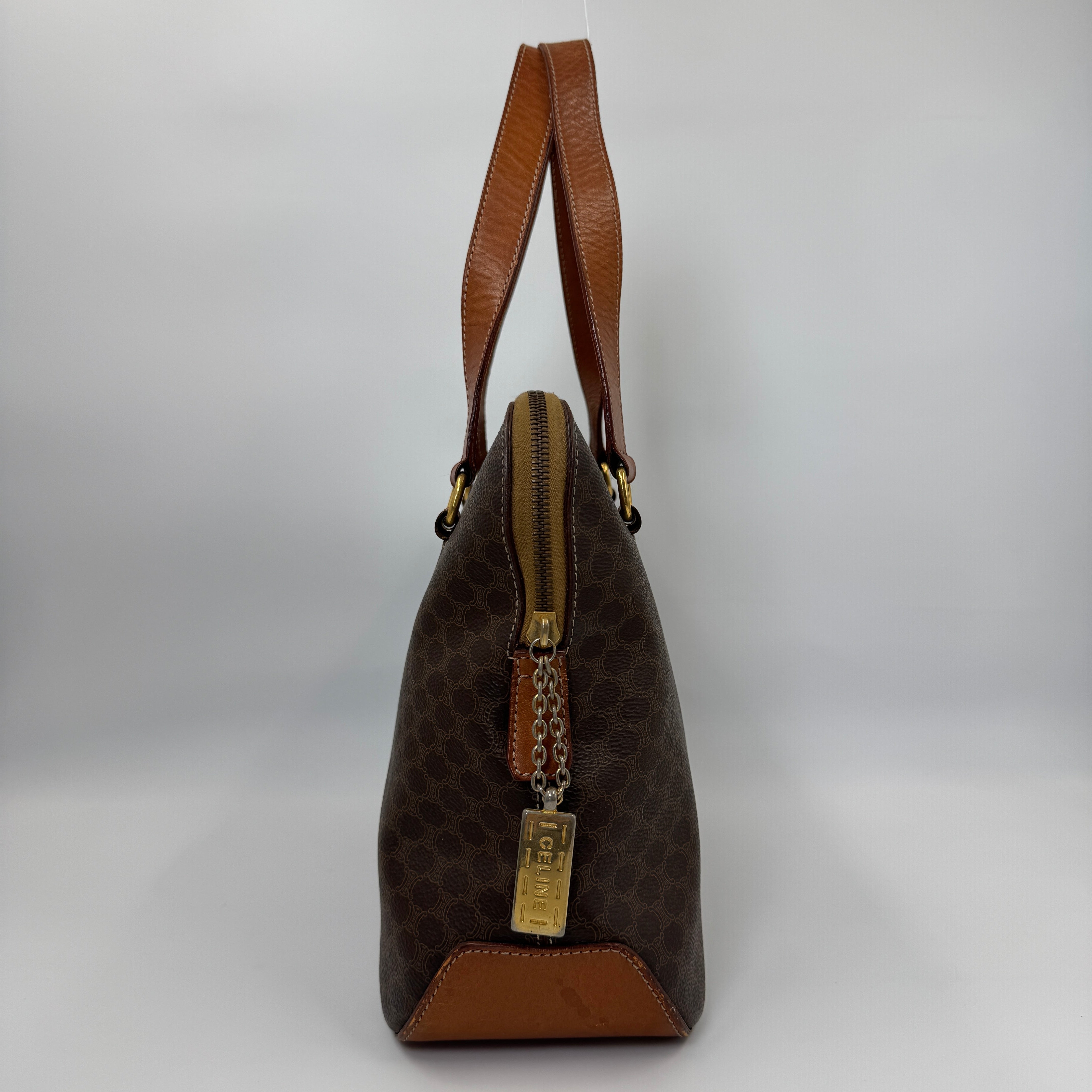 Céline Hand Bag Gold Logo Zipper