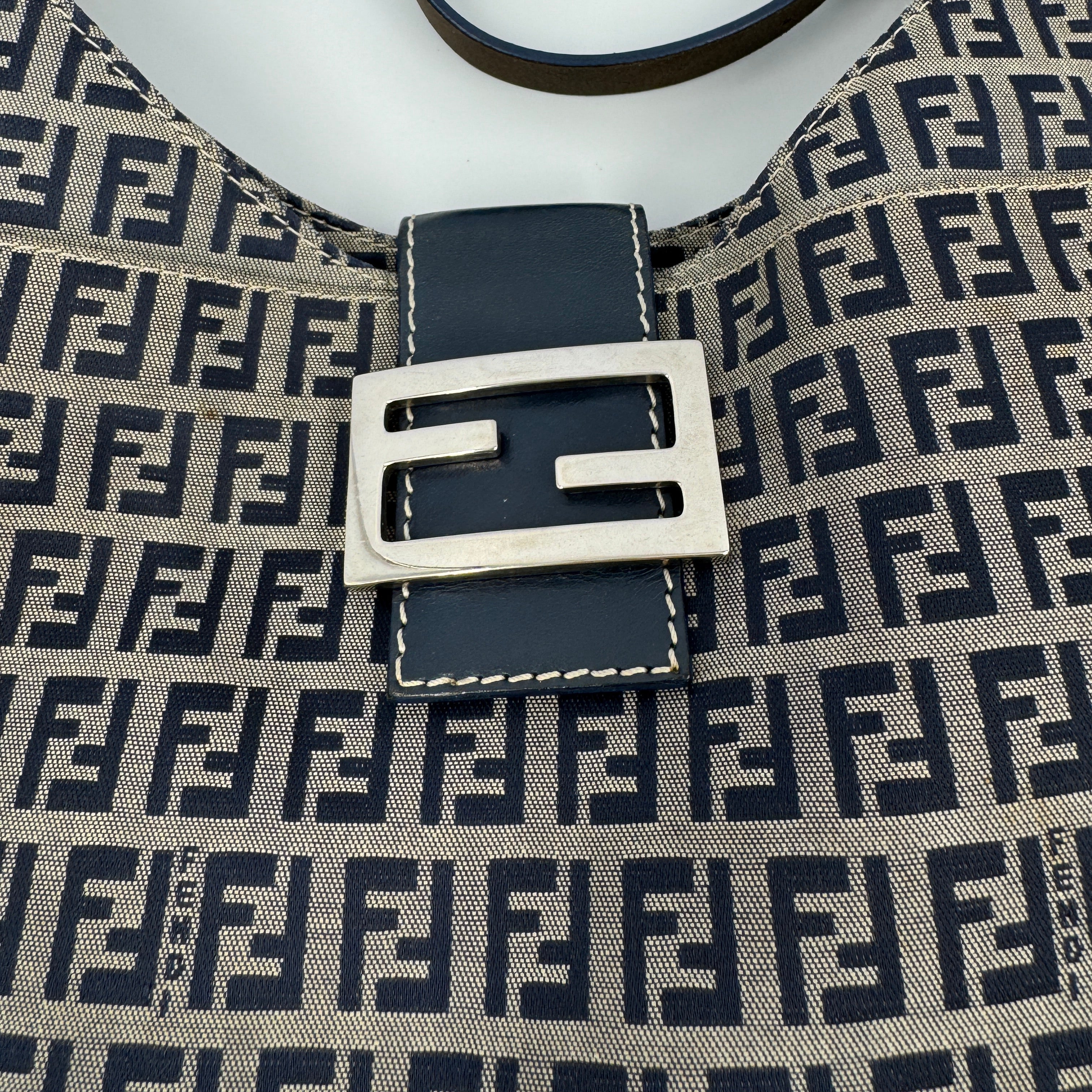 Fendi Zucchino Blue Handbag